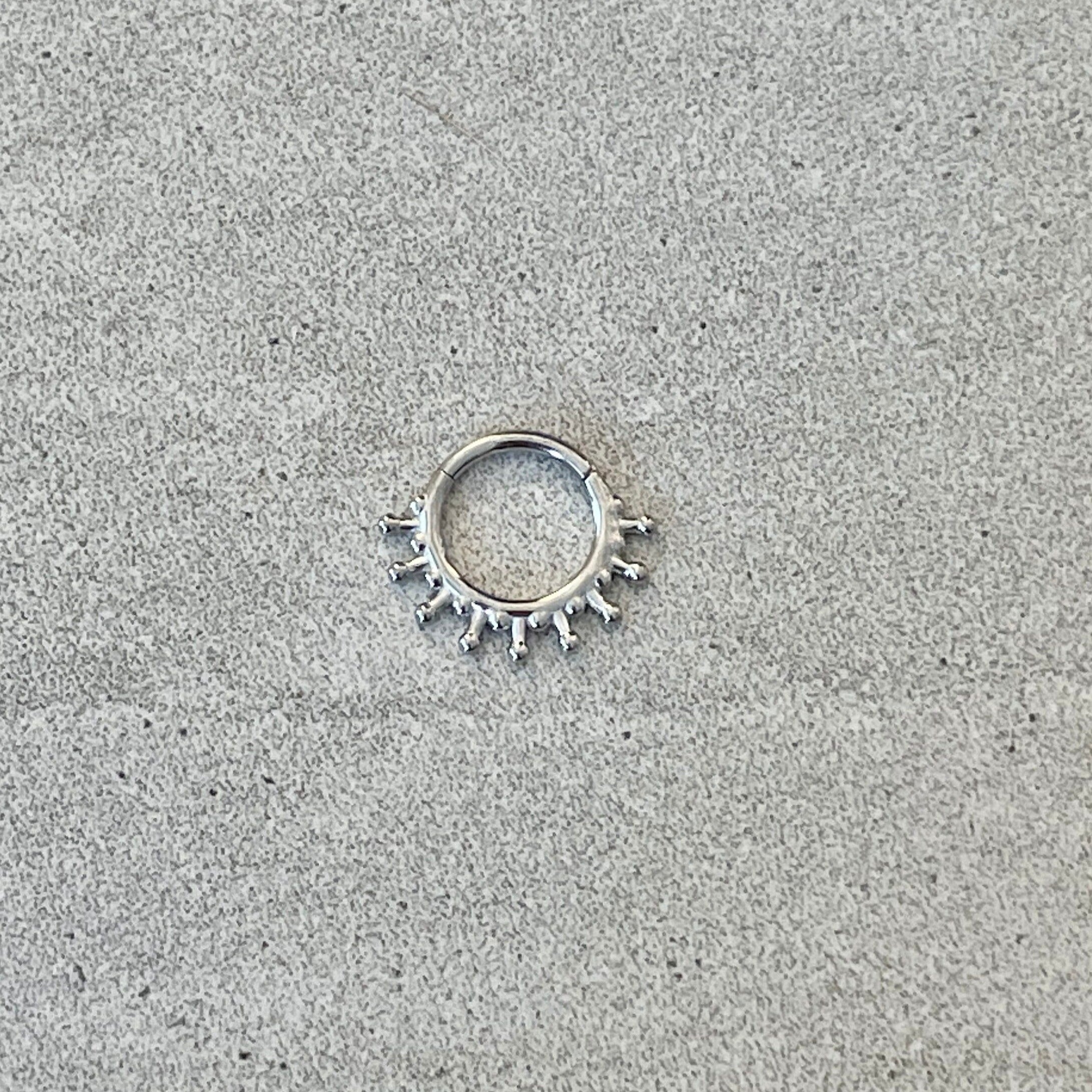 Solstice Glow Daith Earring-Daith Earring-Silver-8mm Diameter-Elara Body Jewelry