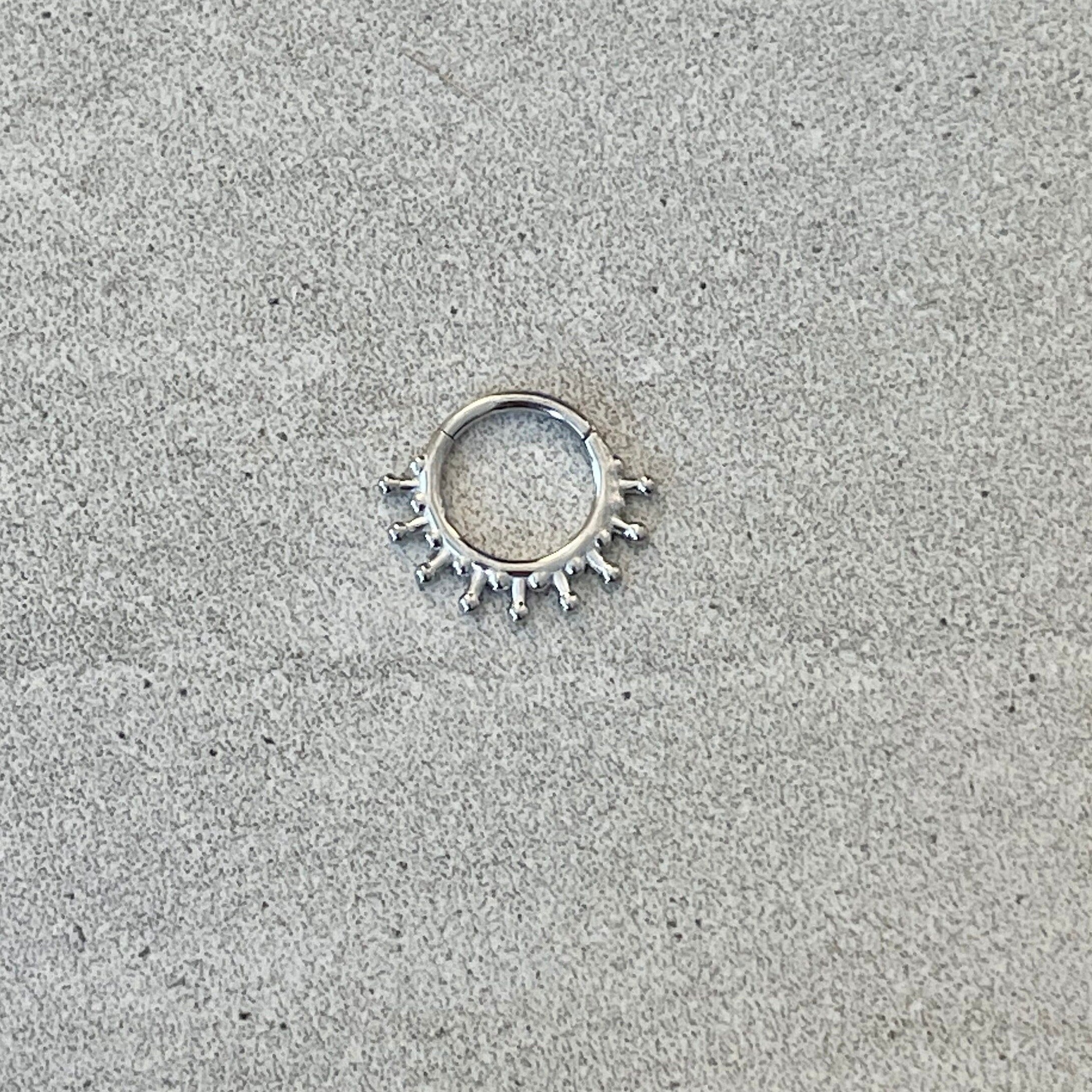 Solstice Glow Septum Ring-Septum Ring-Silver-8mm Diameter-Elara Body Jewelry