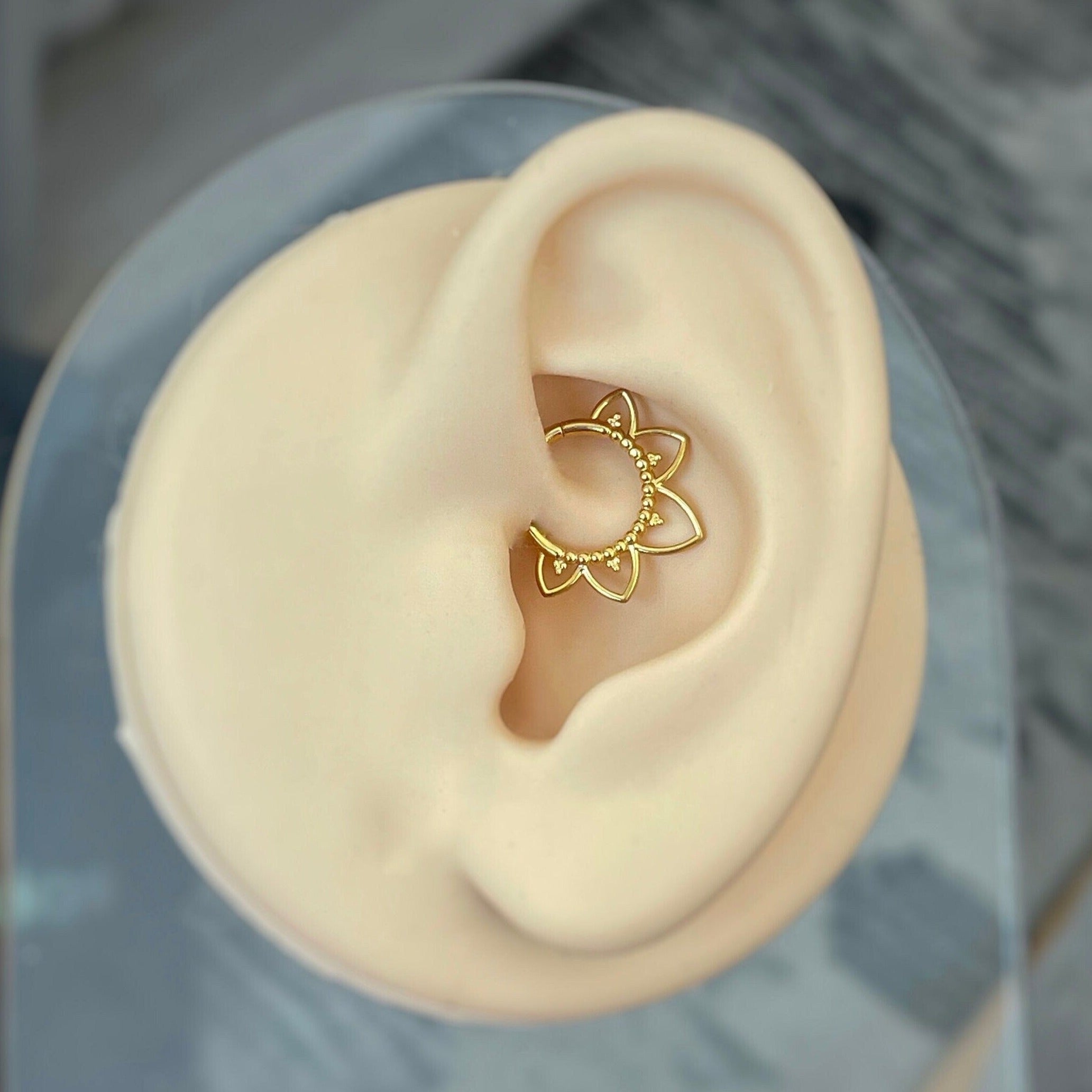 Soluna Bloom Daith Earring-Daith Earring-Gold-Elara Body Jewelry