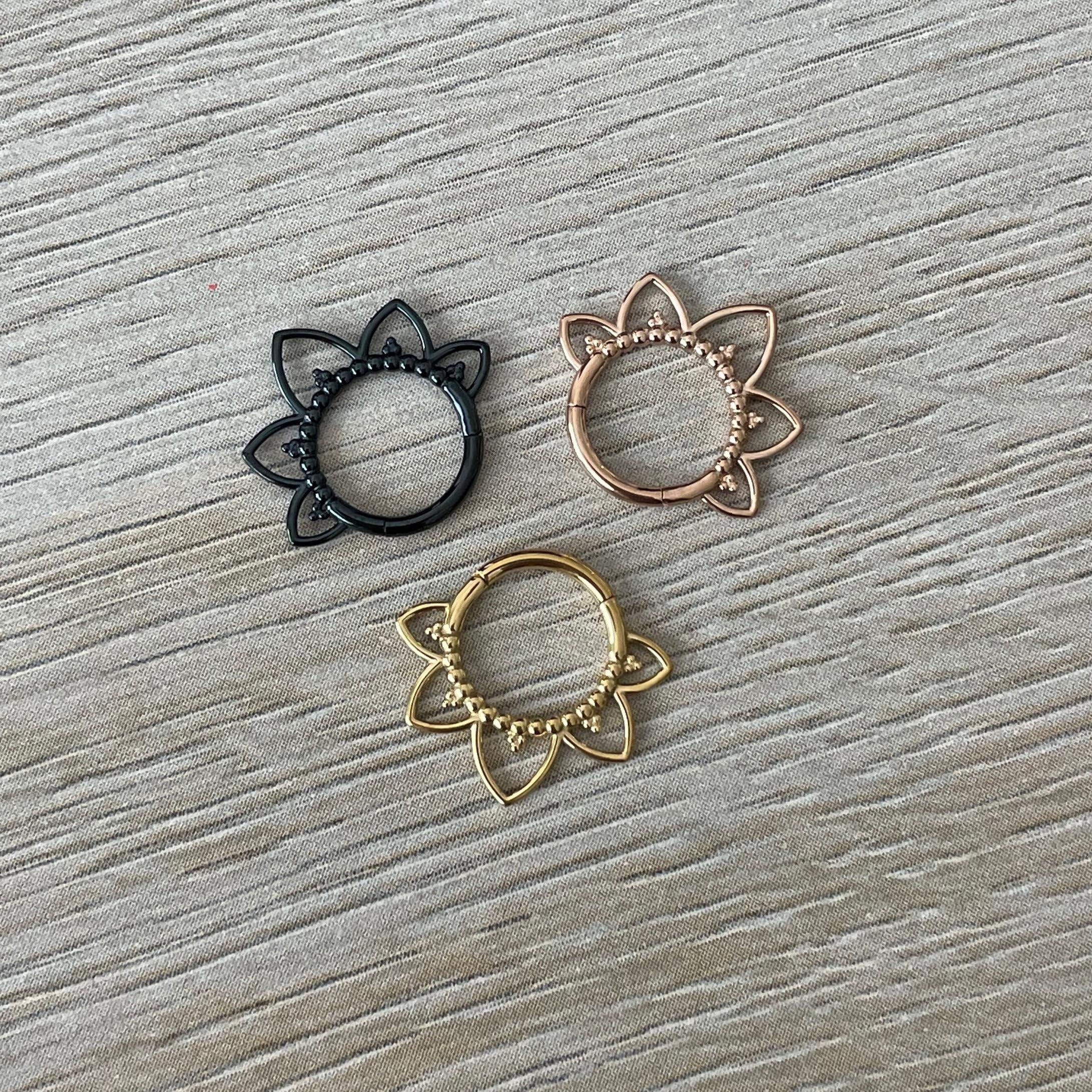 Soluna Bloom Septum Ring-Septum Ring-Rose gold-Elara Body Jewelry