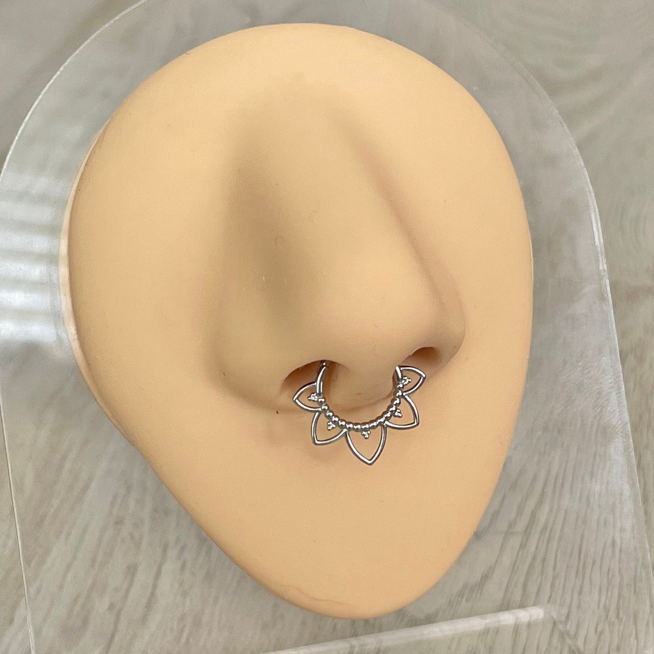 Soluna Bloom Septum Ring-Septum Ring-Silver-Elara Body Jewelry