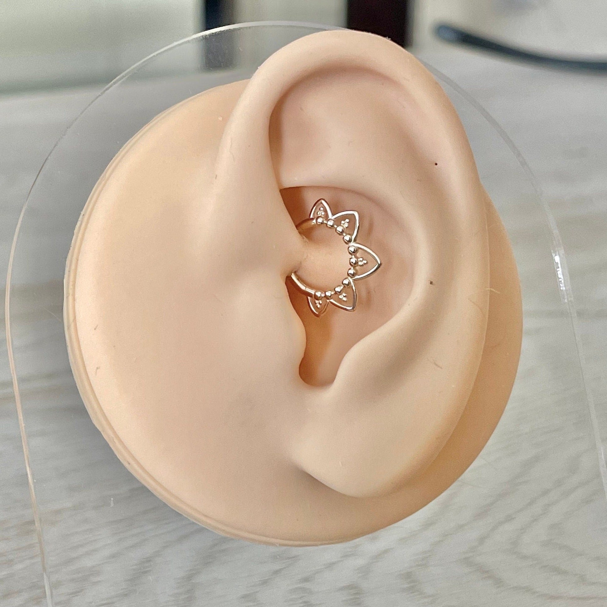 Soluna Bloom Solid Gold Daith Earring-Daith Earring-Elara Body Jewelry