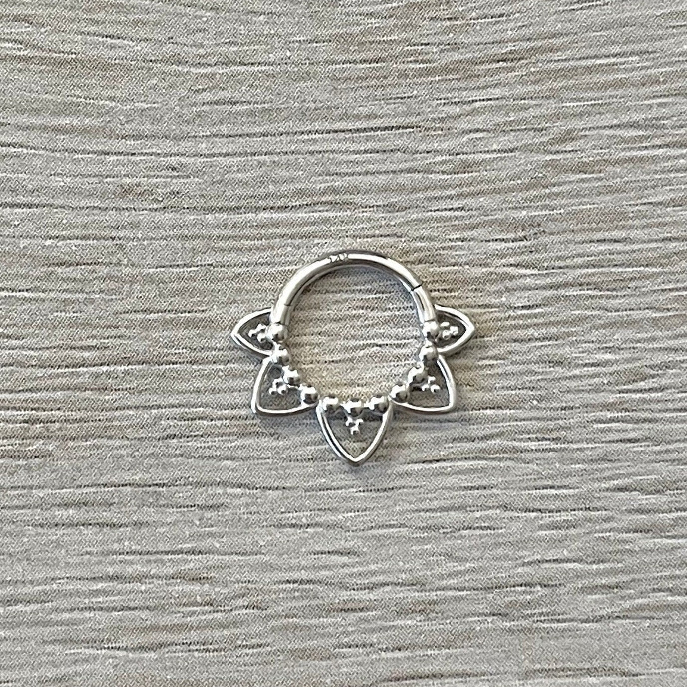 Soluna Bloom Solid Gold Daith Earring-Daith Earring-White Gold-Elara Body Jewelry