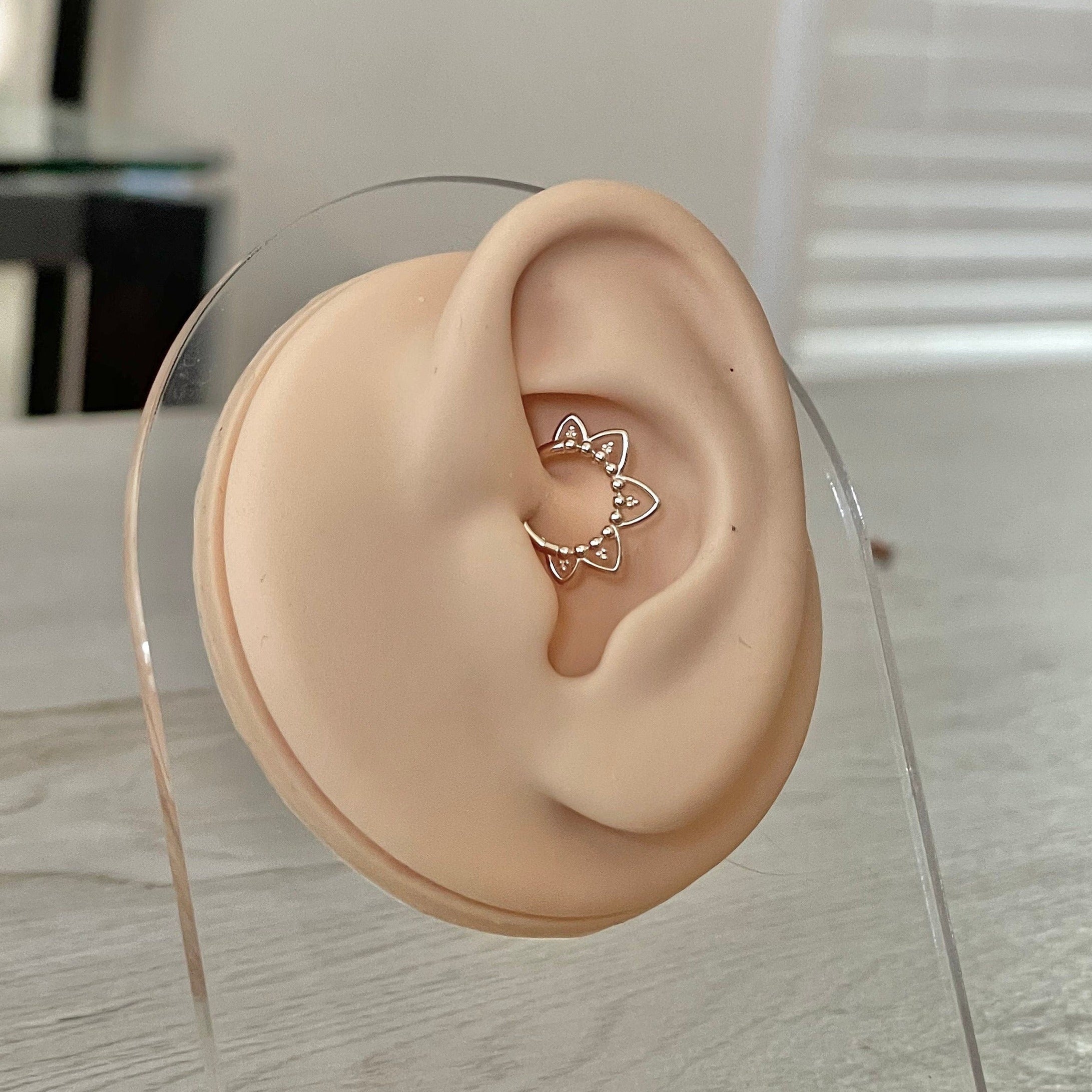 Soluna Bloom Solid Gold Daith Earring-Daith Earring-Yellow Gold-Elara Body Jewelry