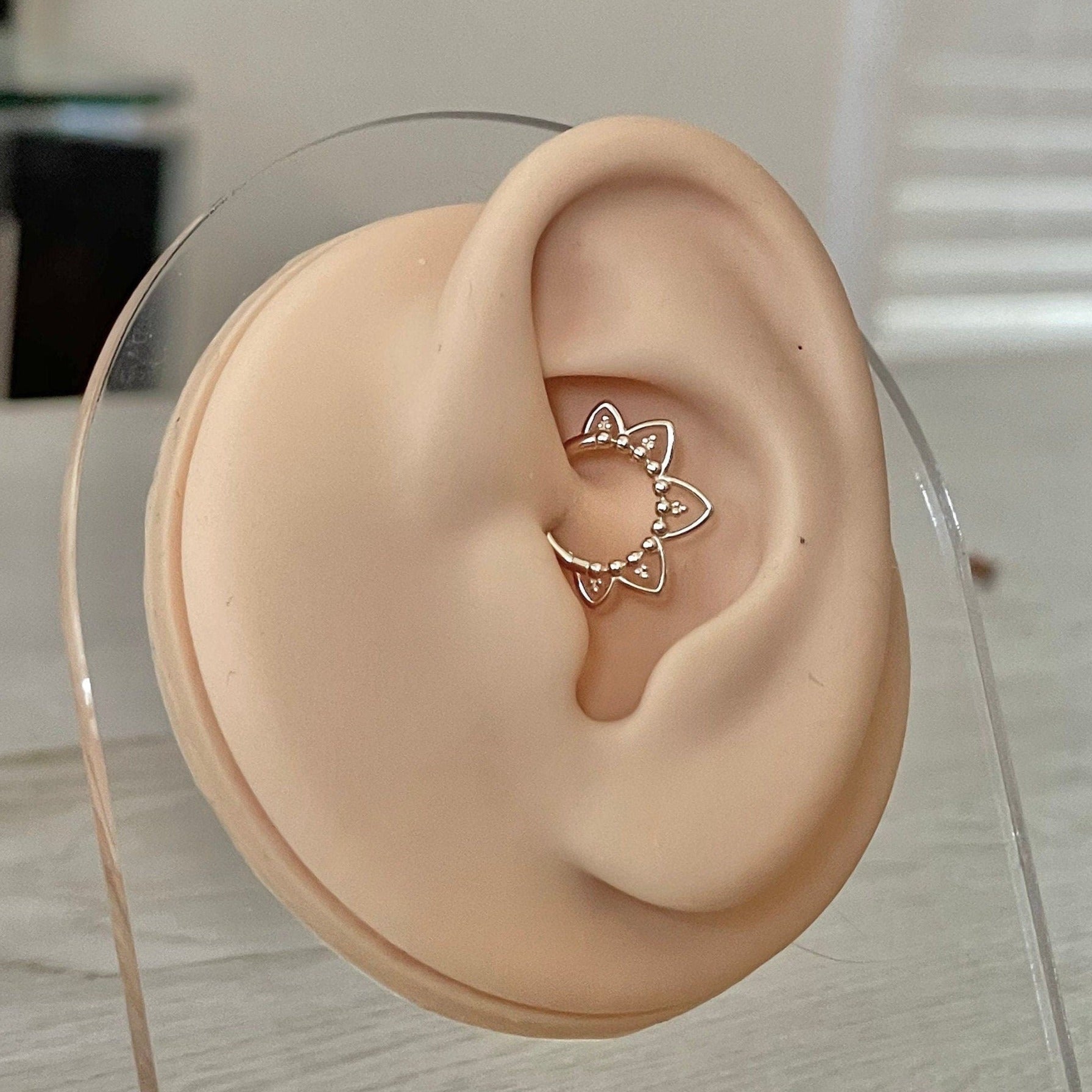 Soluna Bloom Solid Gold Daith Earring-Daith Earring-Elara Body Jewelry