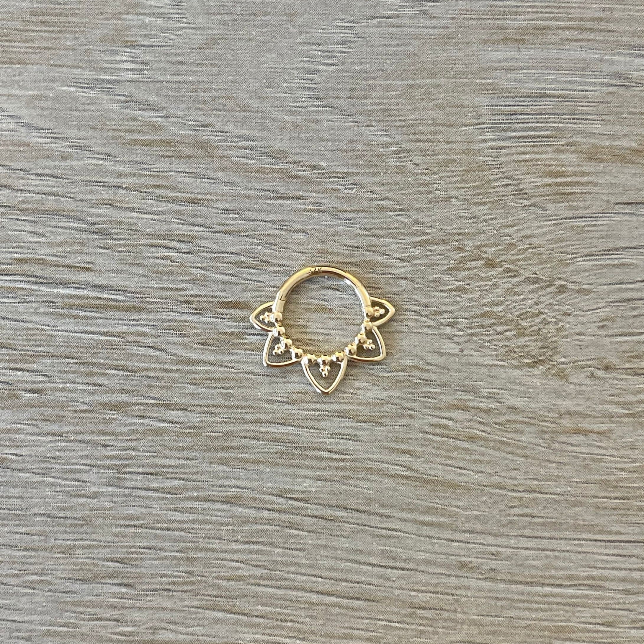 Soluna Bloom Solid Gold Septum Ring-Septum Ring-Elara Body Jewelry