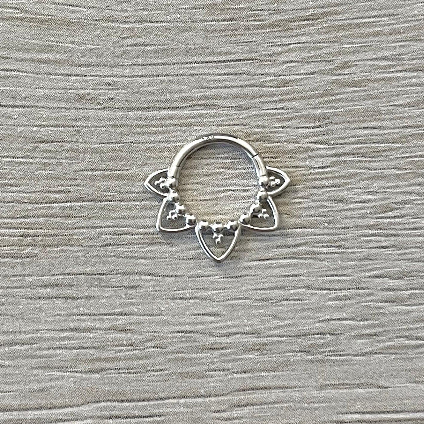 Soluna Bloom Solid Gold Septum Ring-Septum Ring-Elara Body Jewelry