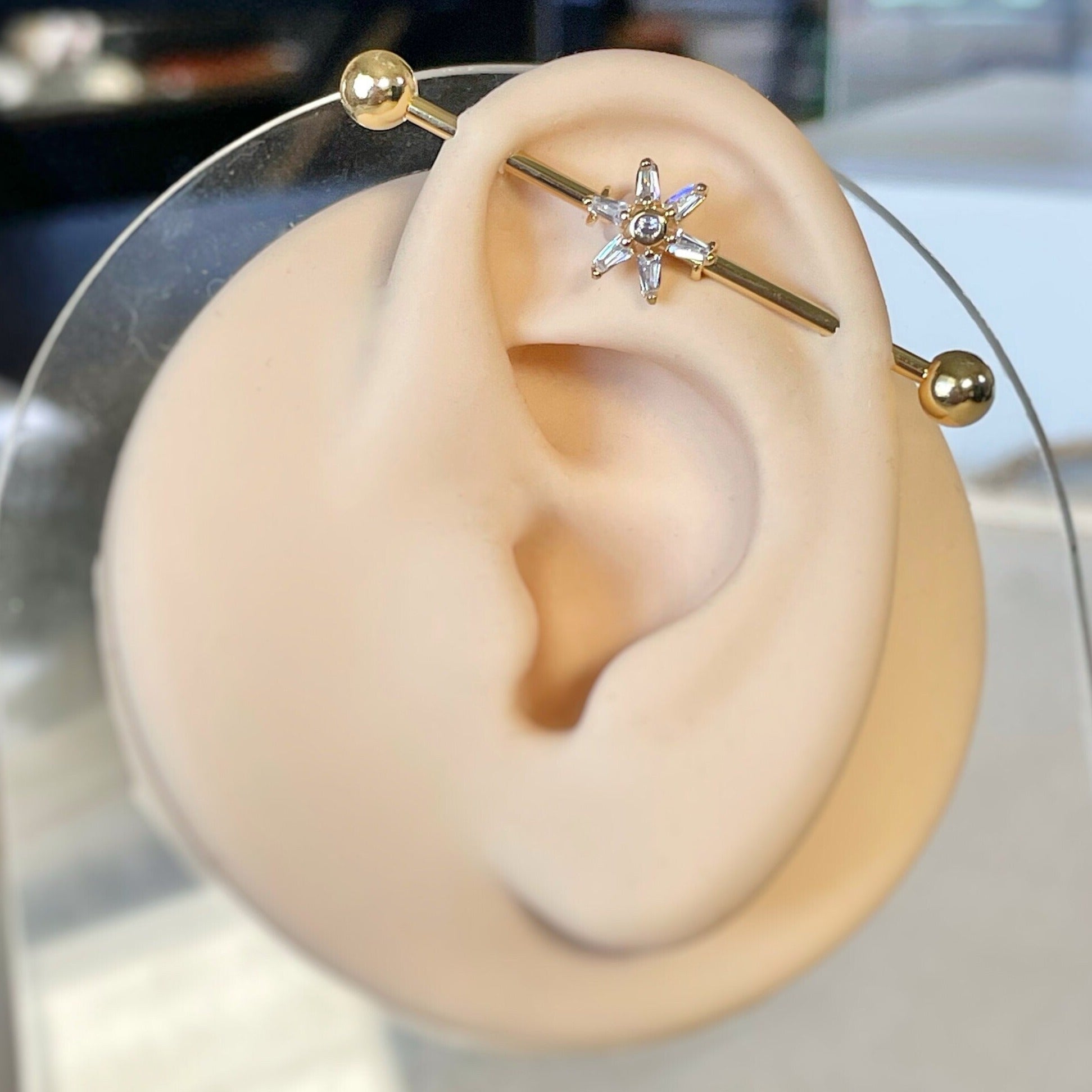 Steel Bloom Industrial Piercing-Industrial Barbell-Elara Body Jewelry