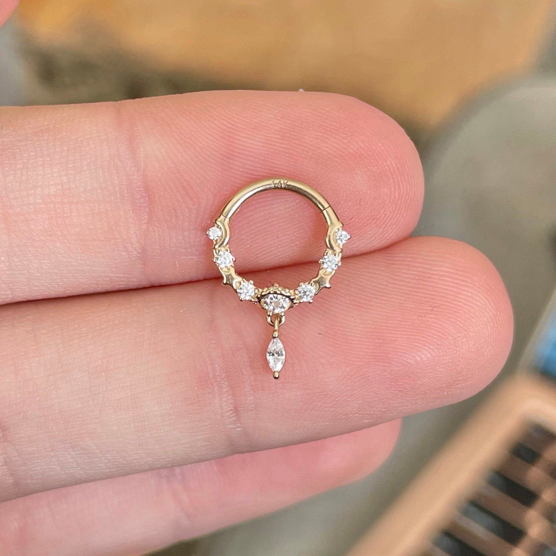 Stellar Glow Daith Earring-Daith Earring-Elara Body Jewelry