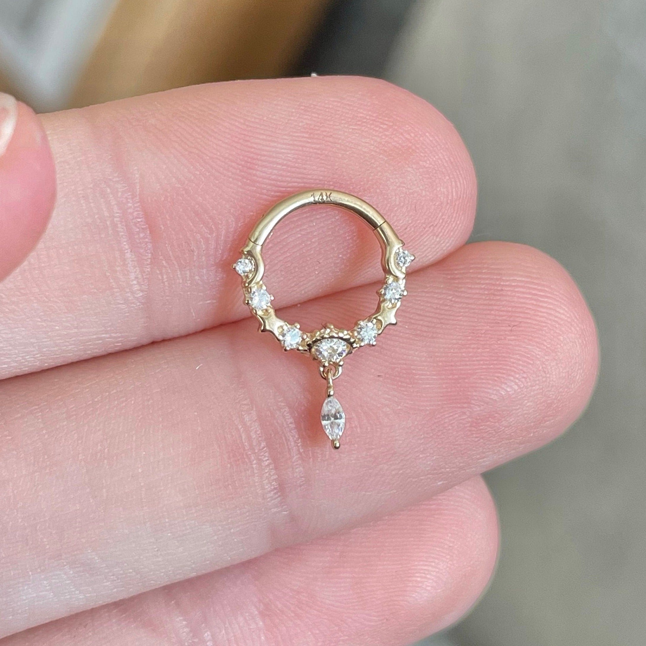 Stellar Glow Daith Earring-Daith Earring-Elara Body Jewelry