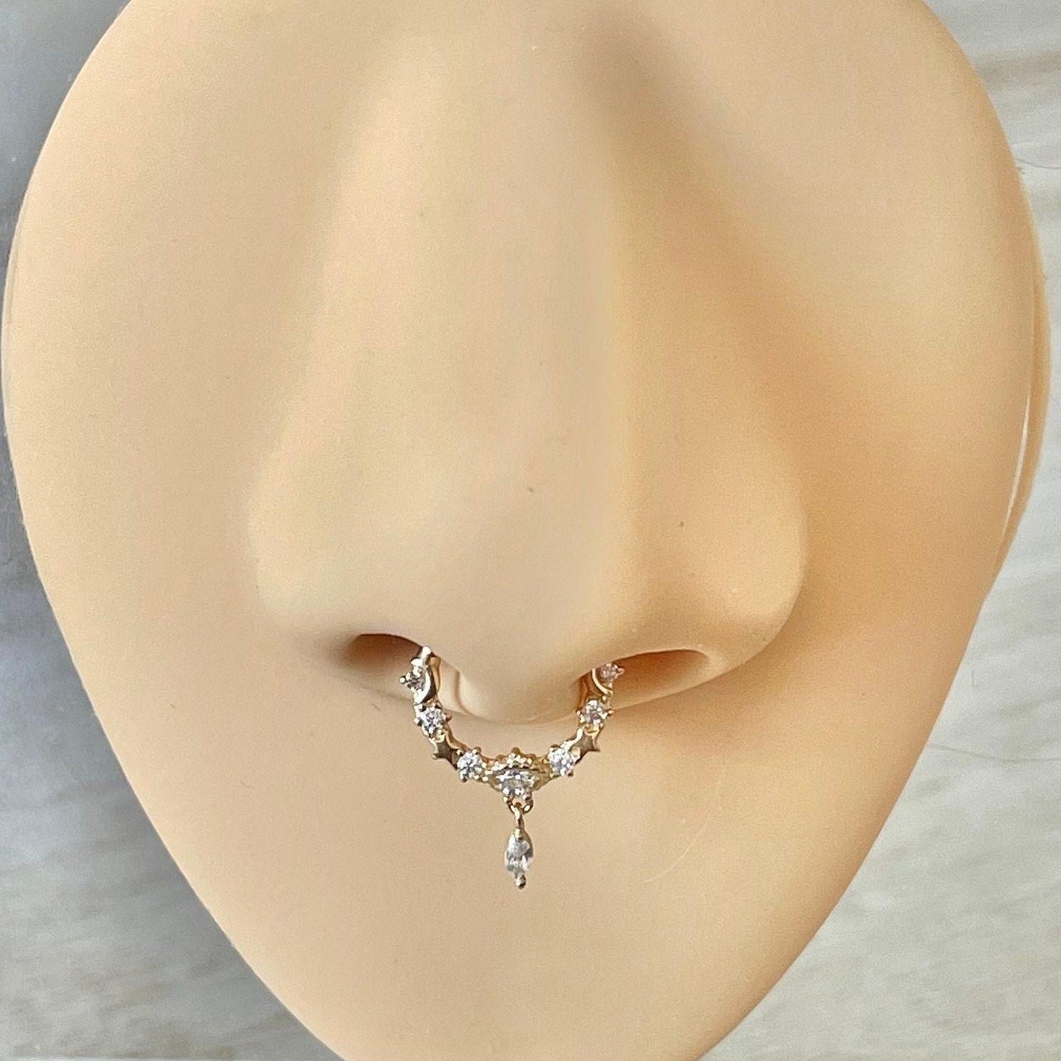 Stellar Glow Septum Ring-Septum Ring-Elara Body Jewelry