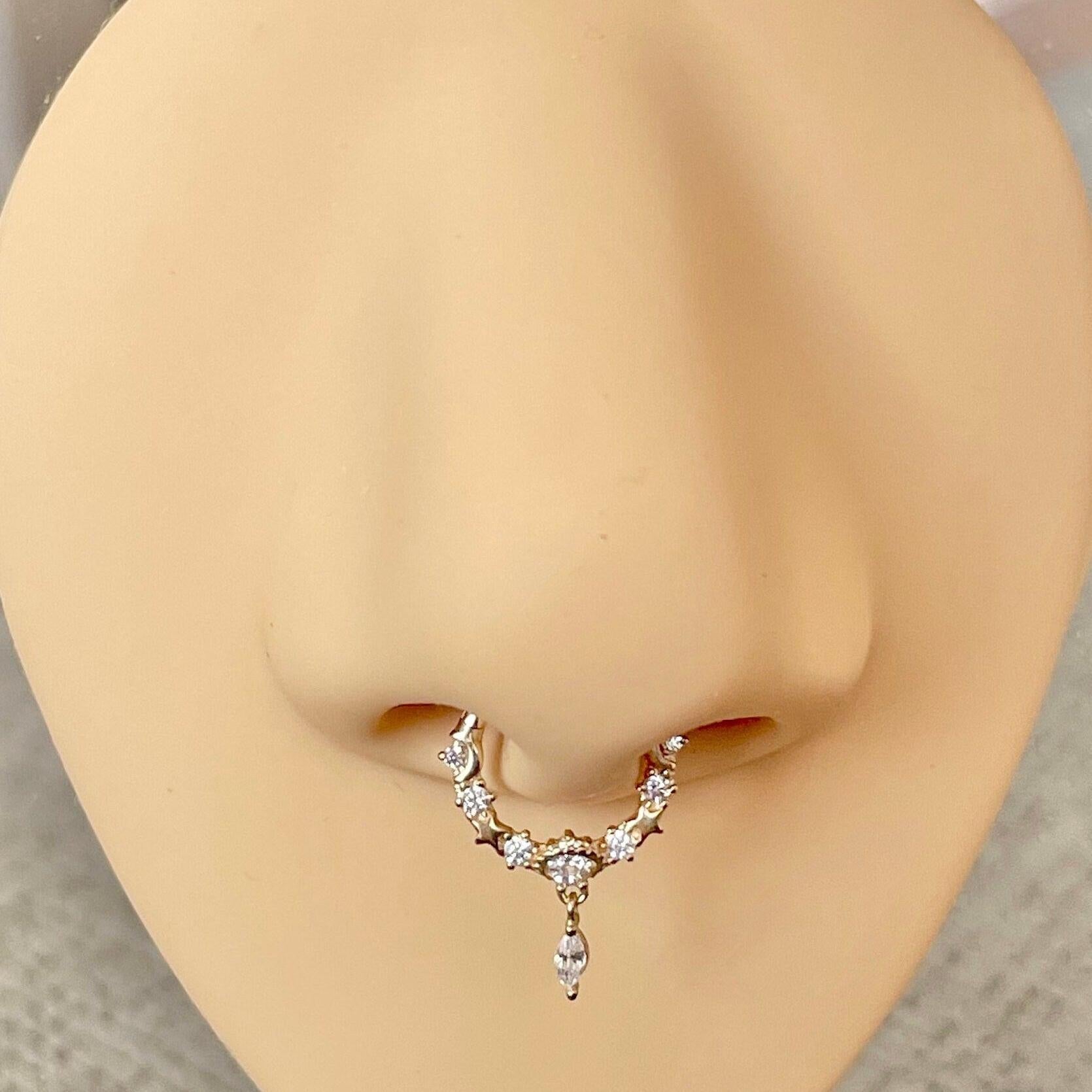 Stellar Glow Septum Ring-Septum Ring-Elara Body Jewelry