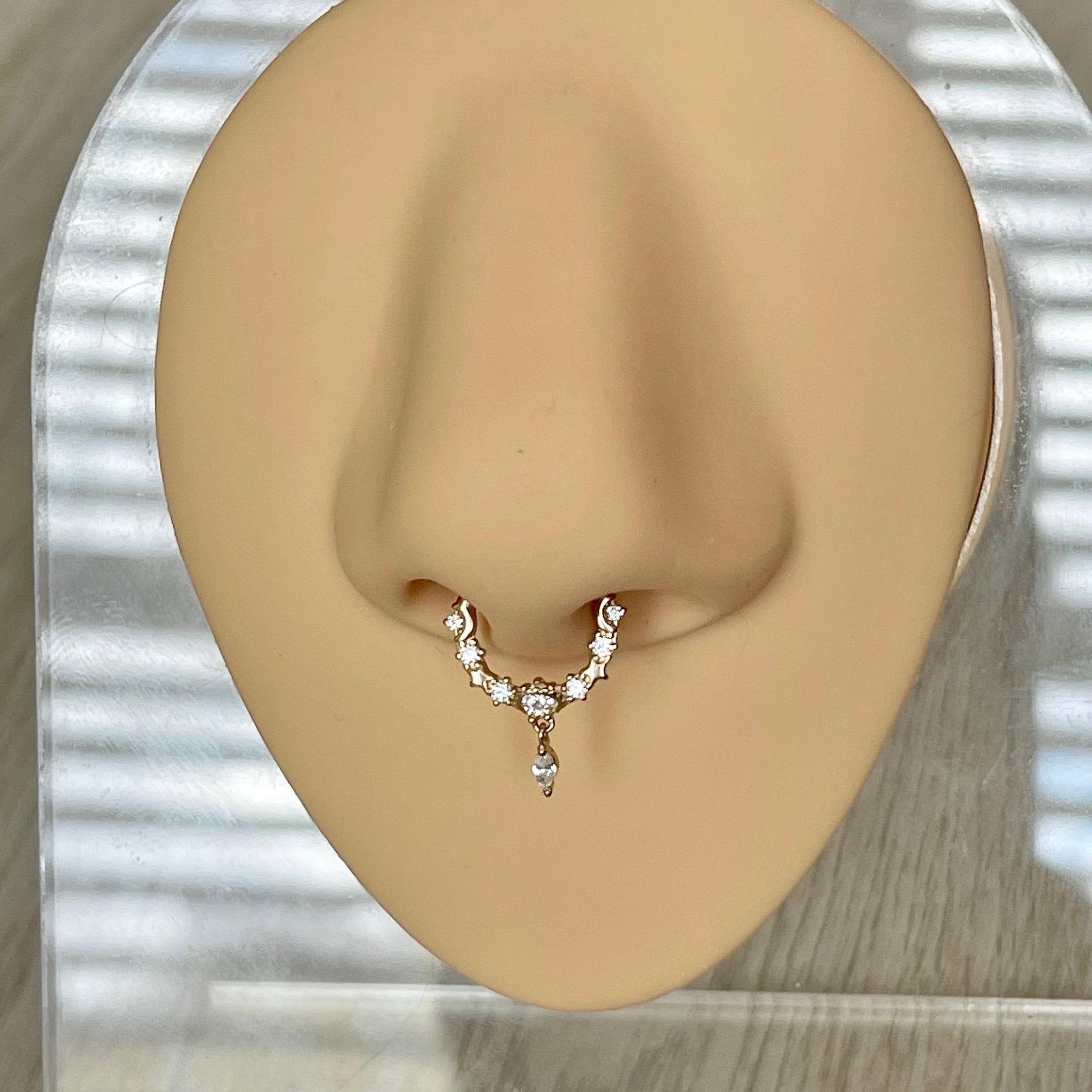 Stellar Glow Septum Ring-Septum Ring-Elara Body Jewelry