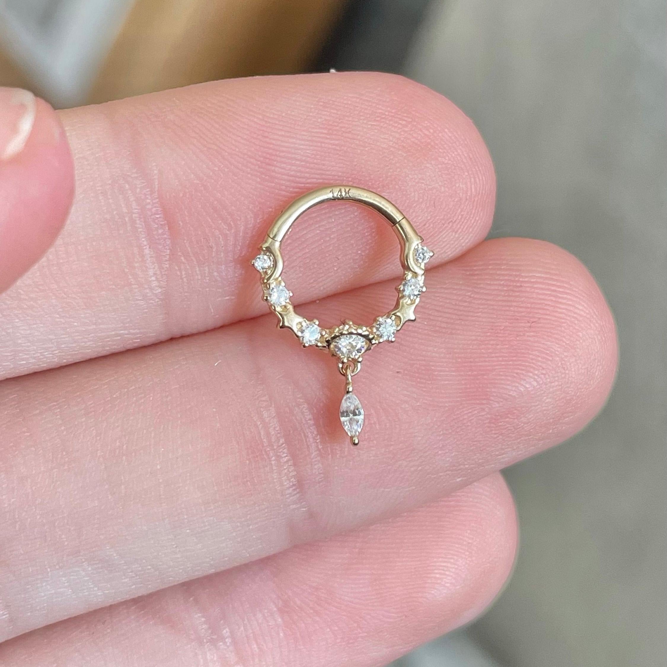 Stellar Glow Septum Ring-Septum Ring-Elara Body Jewelry