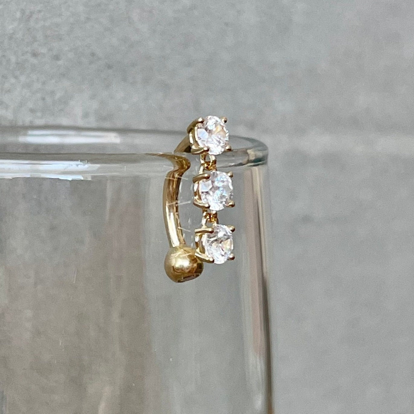 Stellar Trace Solid Gold Belly Button Ring-Belly Button Rings-Elara Body Jewelry