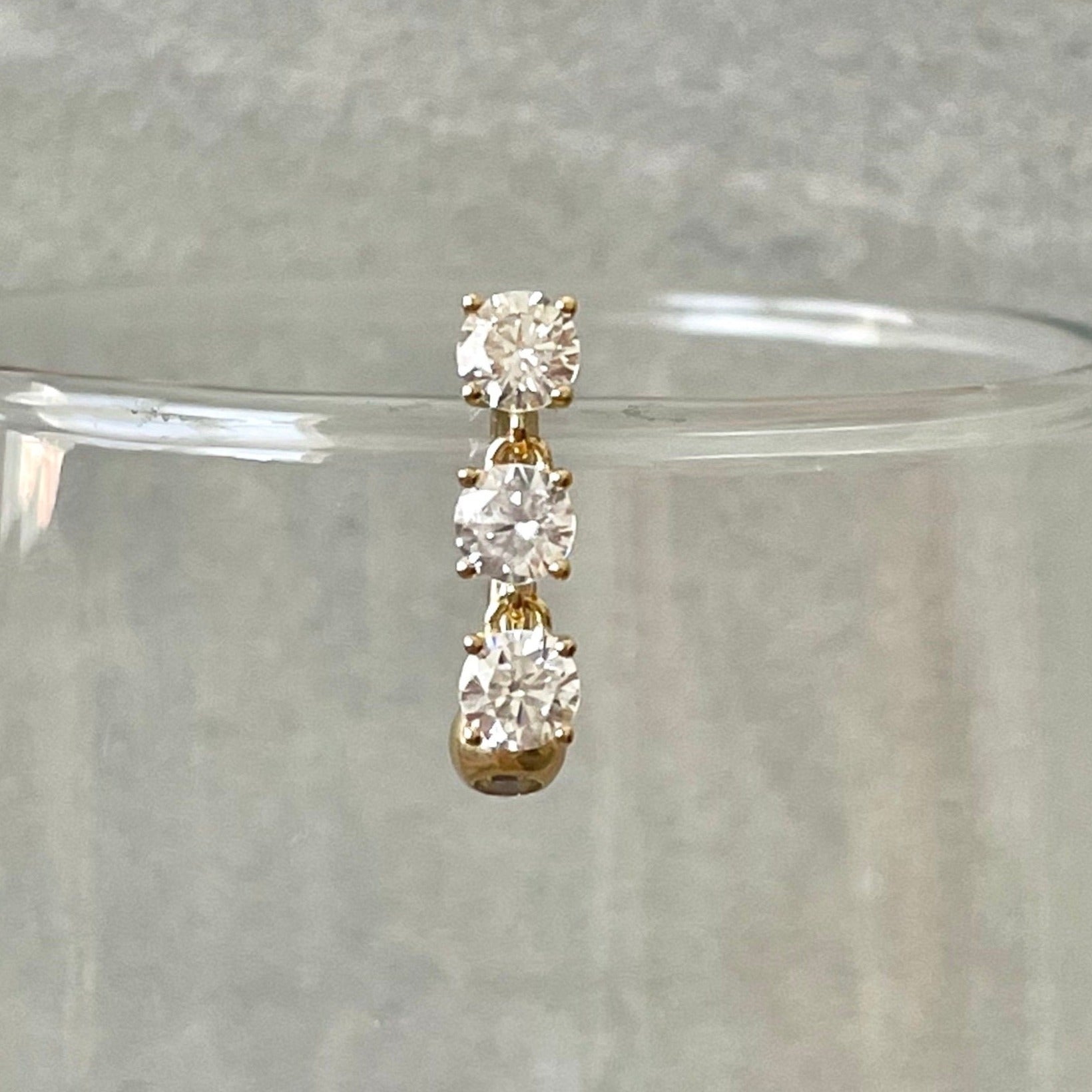 Stellar Trace Solid Gold Belly Button Ring-Belly Button Rings-Elara Body Jewelry