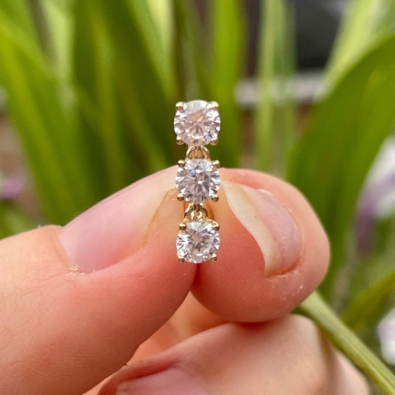 Stellar Trace Solid Gold Belly Button Ring-Belly Button Rings-Elara Body Jewelry