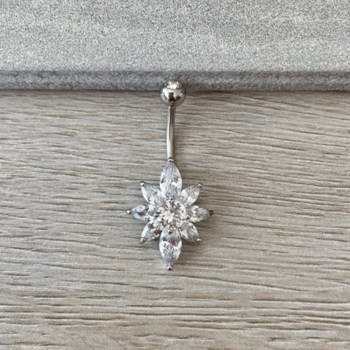 Supernova Belly Button Ring-Belly Button Rings-Silver-Elara Body Jewelry