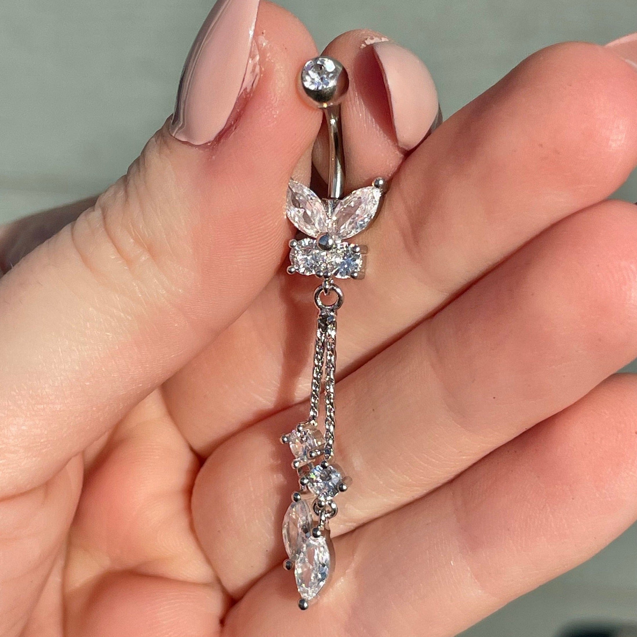 Sylphaire Belly Button Ring-Belly Button Rings-Elara Body Jewelry