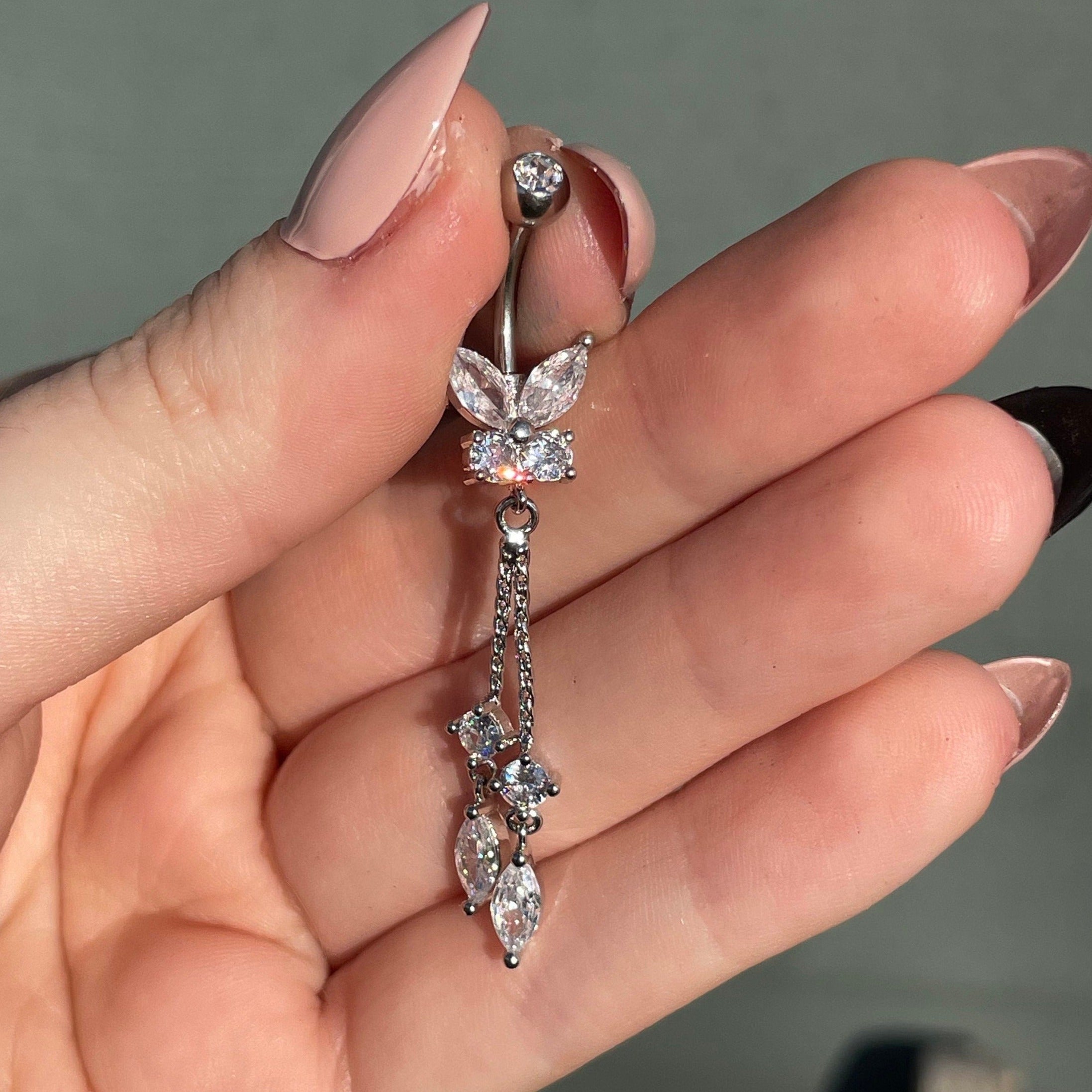 Sylphaire Belly Button Ring-Belly Button Rings-Elara Body Jewelry