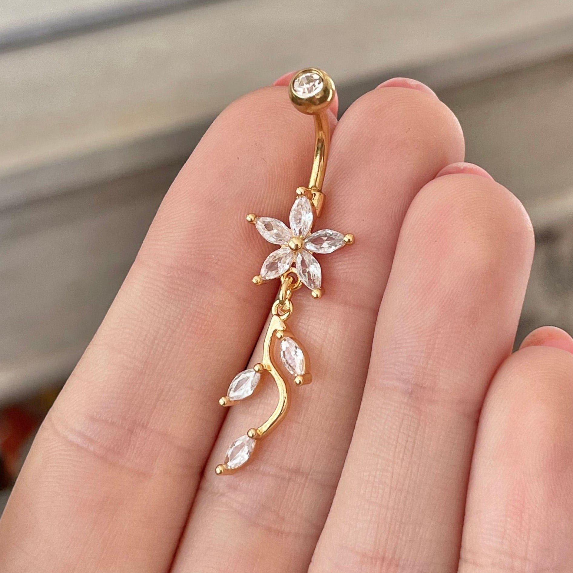 Sylvara Belly Button Ring-Belly Button Rings-Gold-Elara Body Jewelry