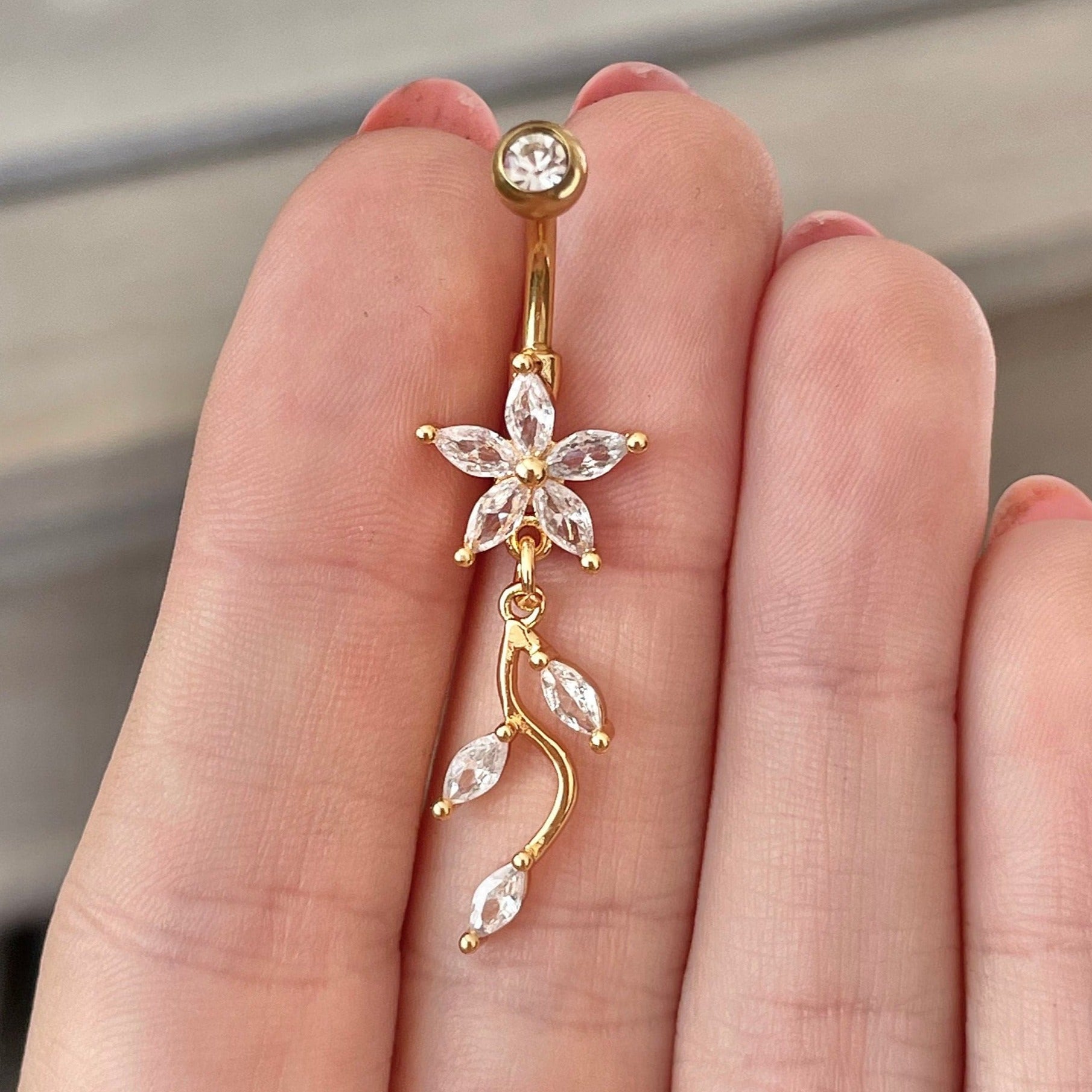 Sylvara Belly Button Ring-Belly Button Rings-Gold-Elara Body Jewelry