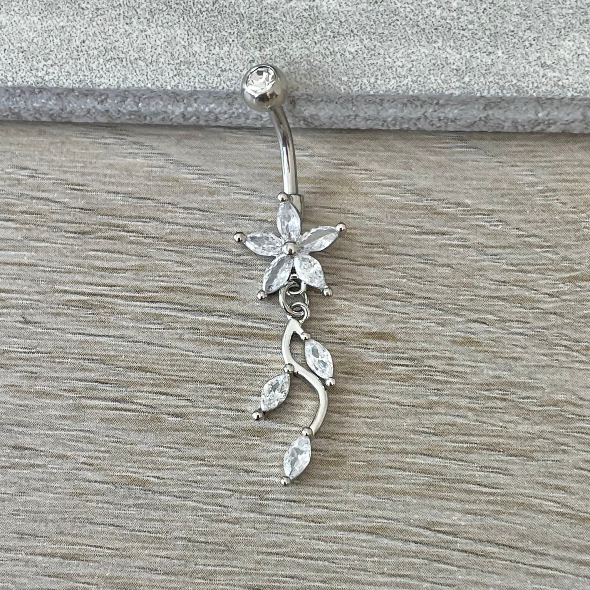 Sylvara Belly Button Ring-Belly Button Rings-Elara Body Jewelry