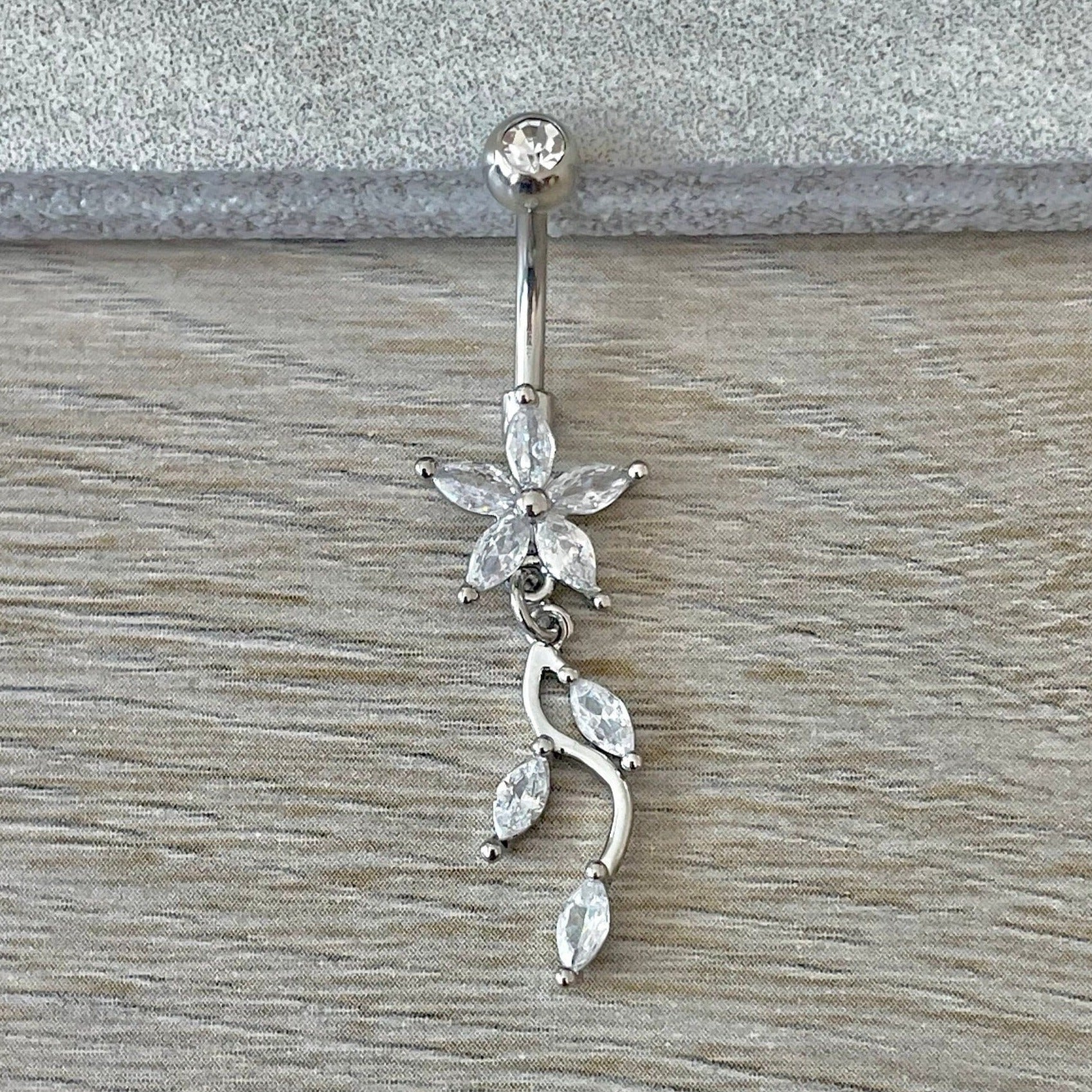 Sylvara Belly Button Ring-Belly Button Rings-Silver-Elara Body Jewelry