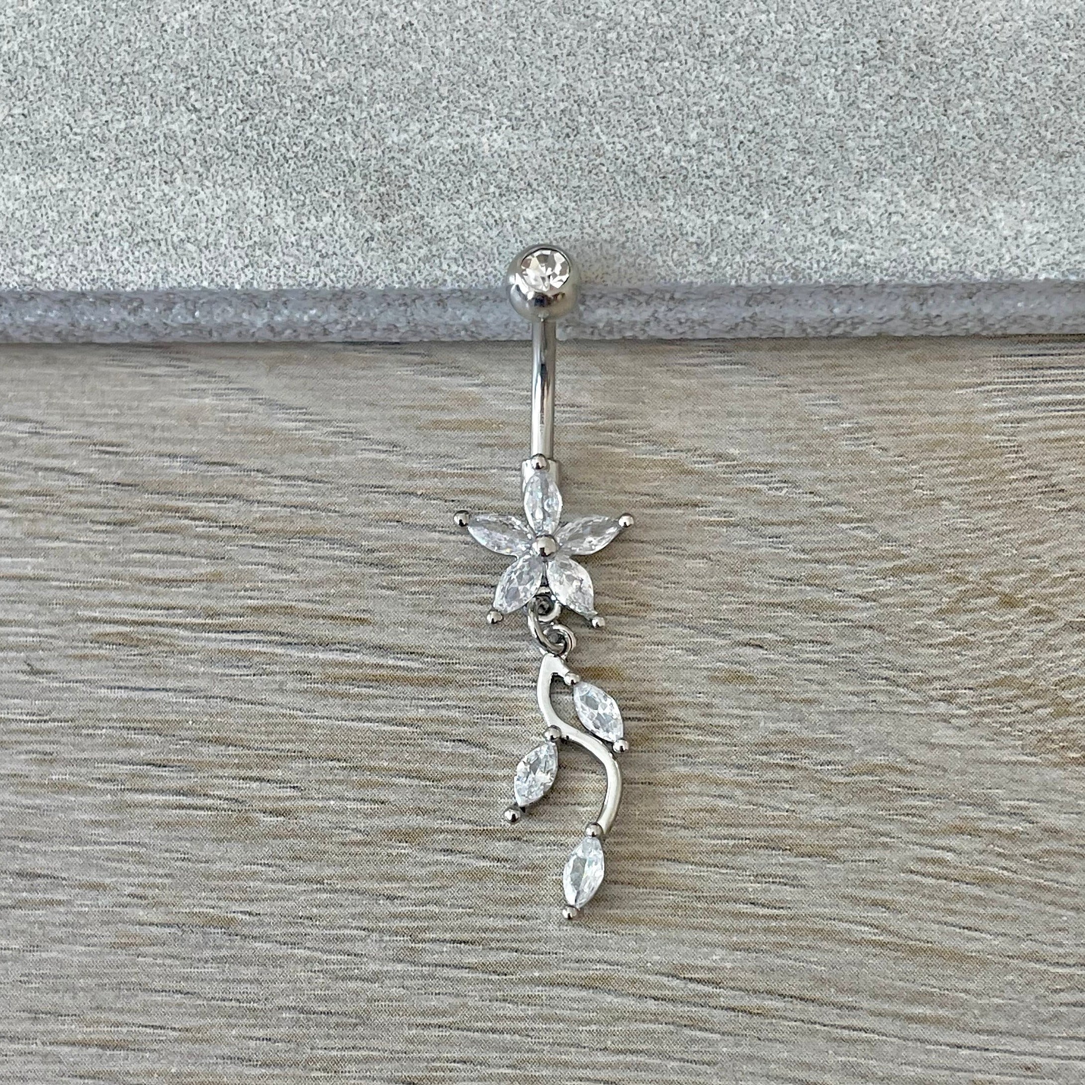 Sylvara Belly Button Ring-Belly Button Rings-Silver-Elara Body Jewelry