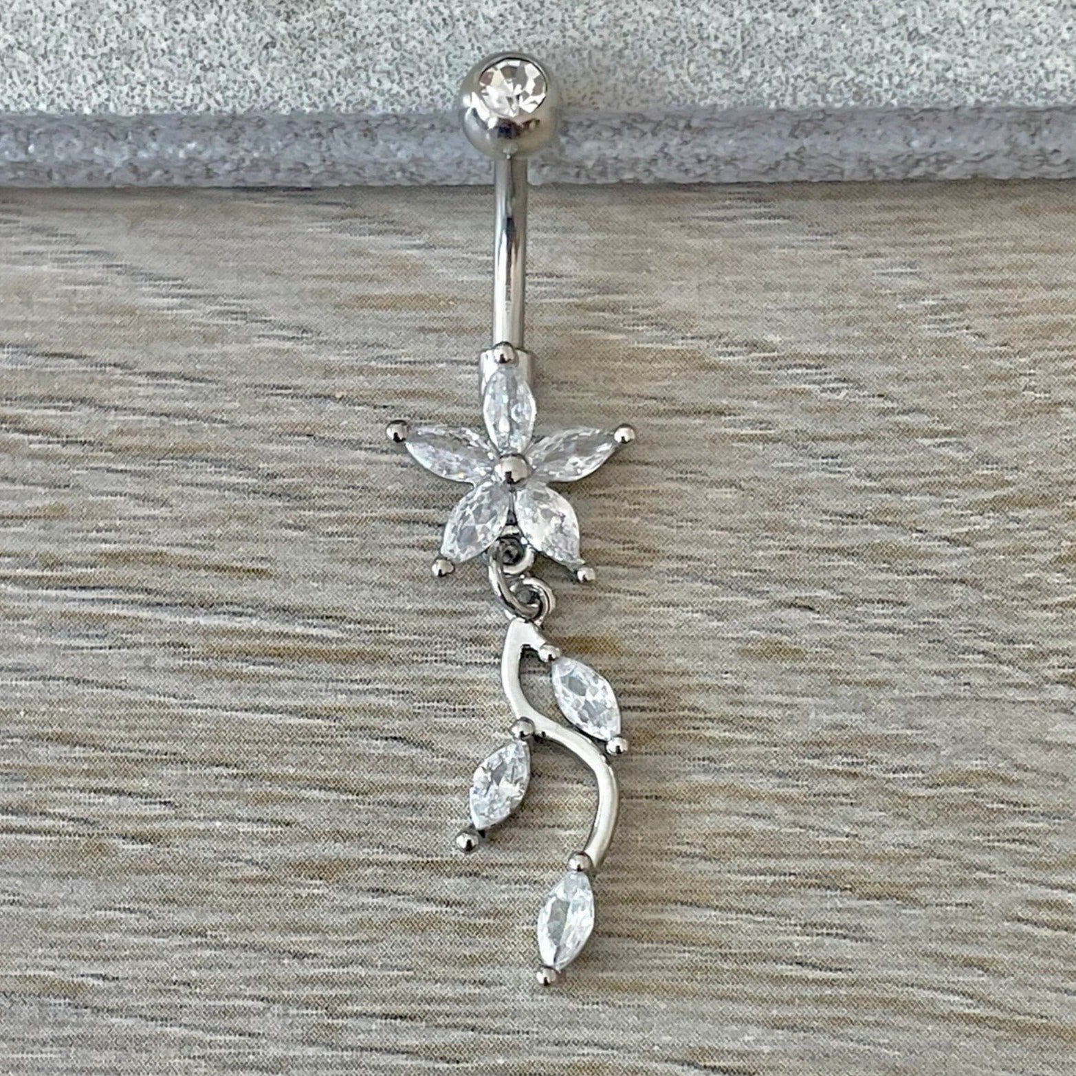 Sylvara Belly Button Ring-Belly Button Rings-Silver-Elara Body Jewelry