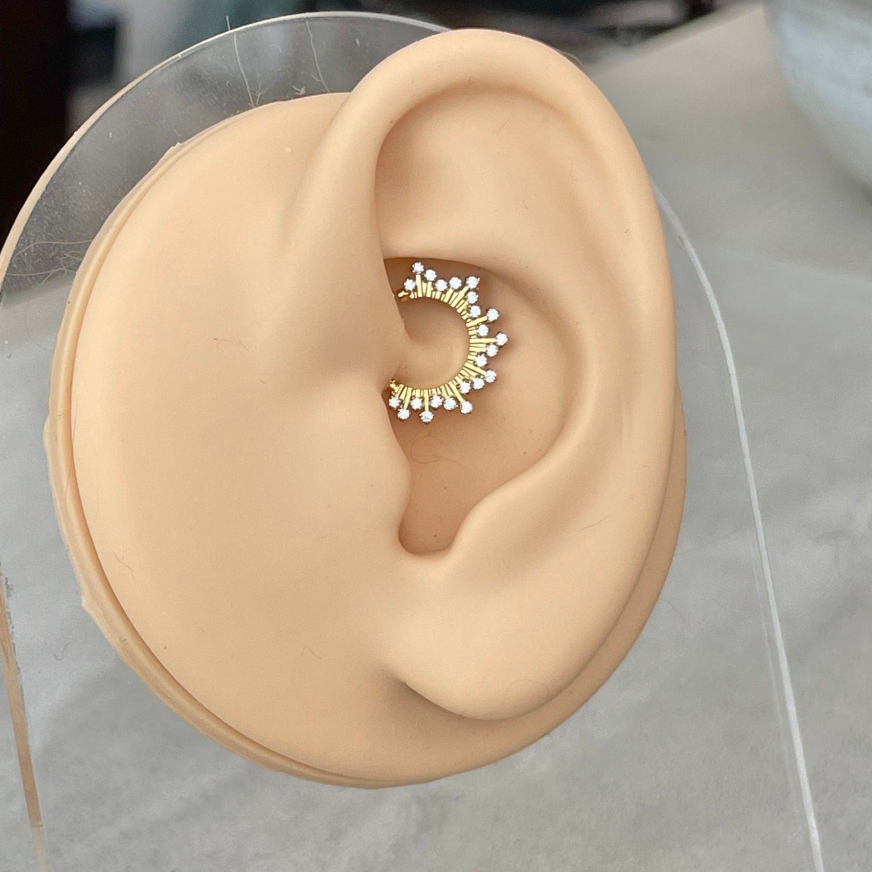 Twilight Diadem Daith Earring-Daith Earring-Gold-8mm Diameter-Elara Body Jewelry