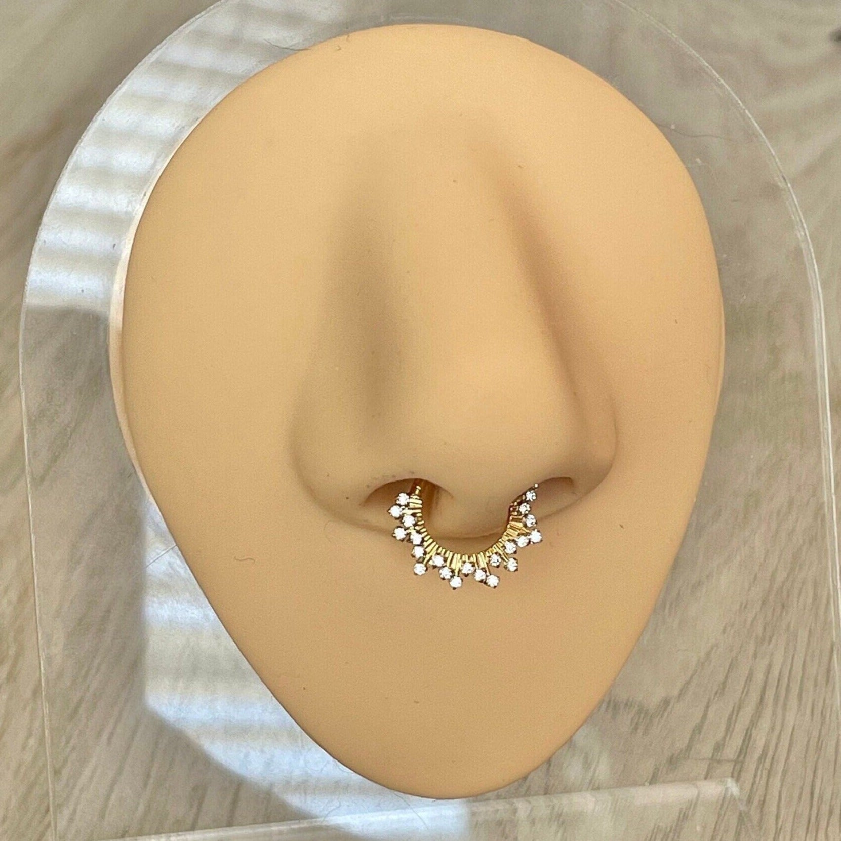 Twilight Diadem Septum Ring-Septum Ring-Gold-8mm Diameter-Elara Body Jewelry