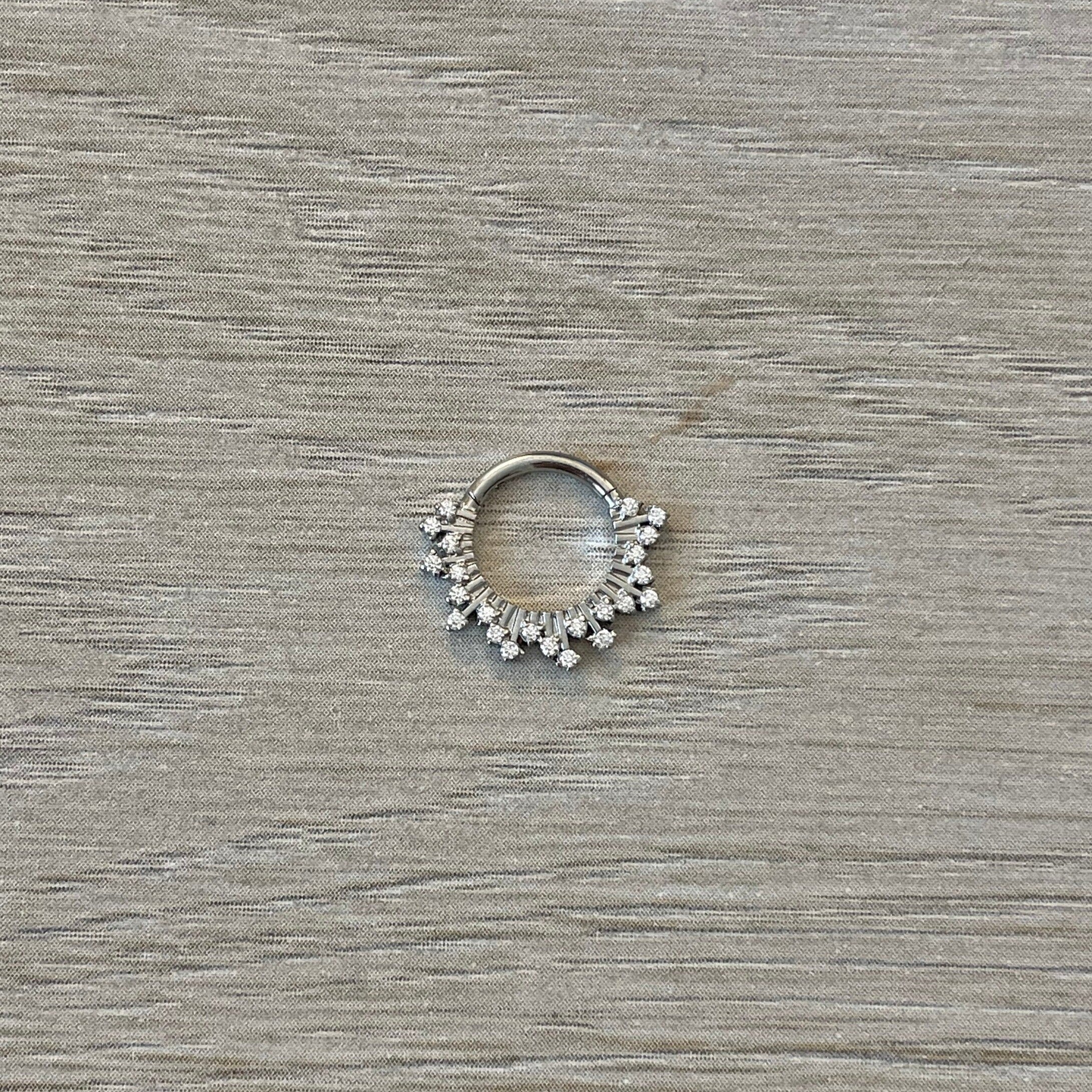 Twilight Diadem Septum Ring-Septum Ring-Silver-8mm Diameter-Elara Body Jewelry