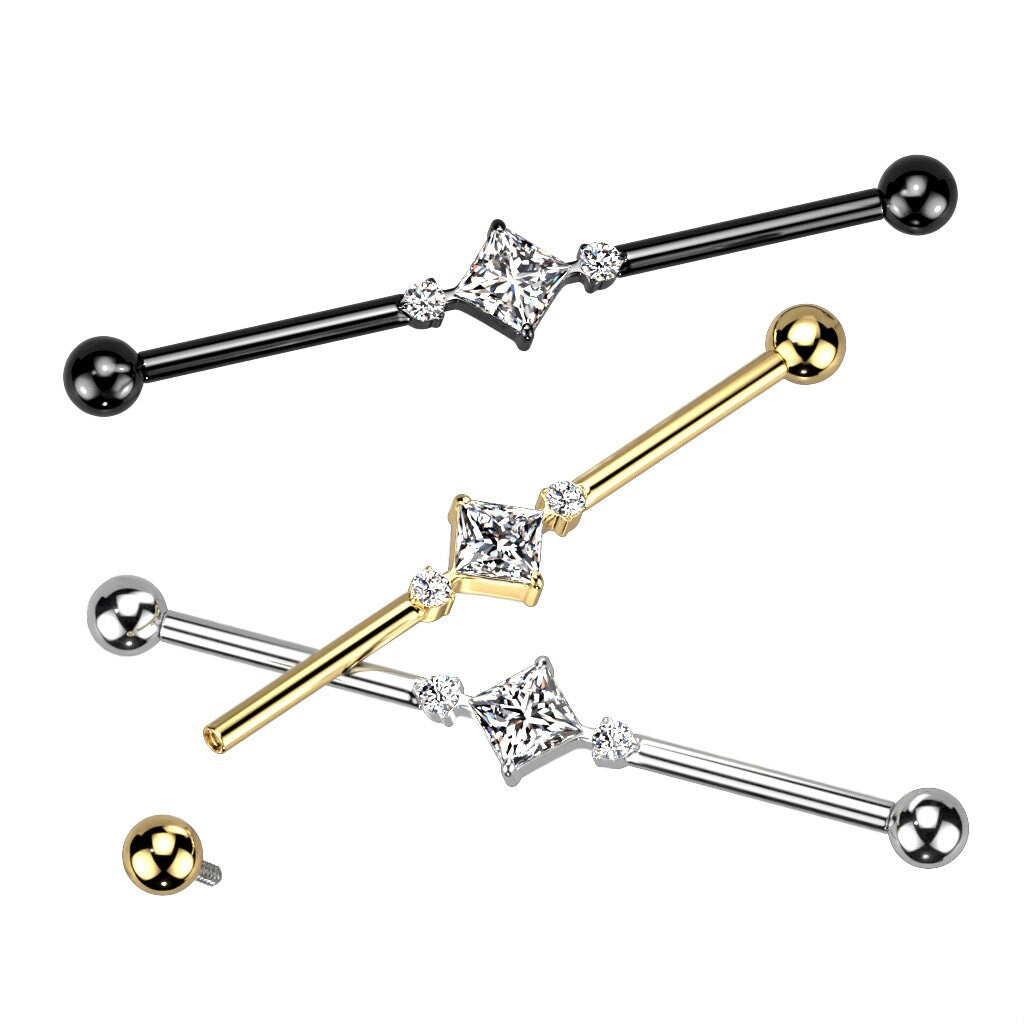 Velin Industrial Piercing-Industrial Barbell-Black-Elara Body Jewelry