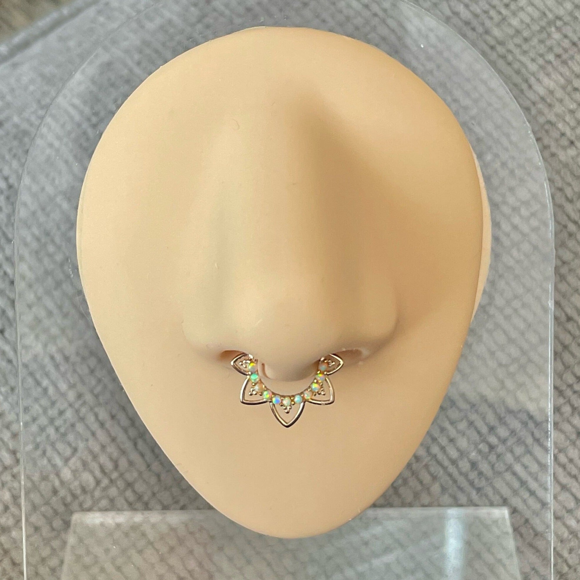 Velora Spark Opal Septum Ring-Septum Ring-Elara Body Jewelry