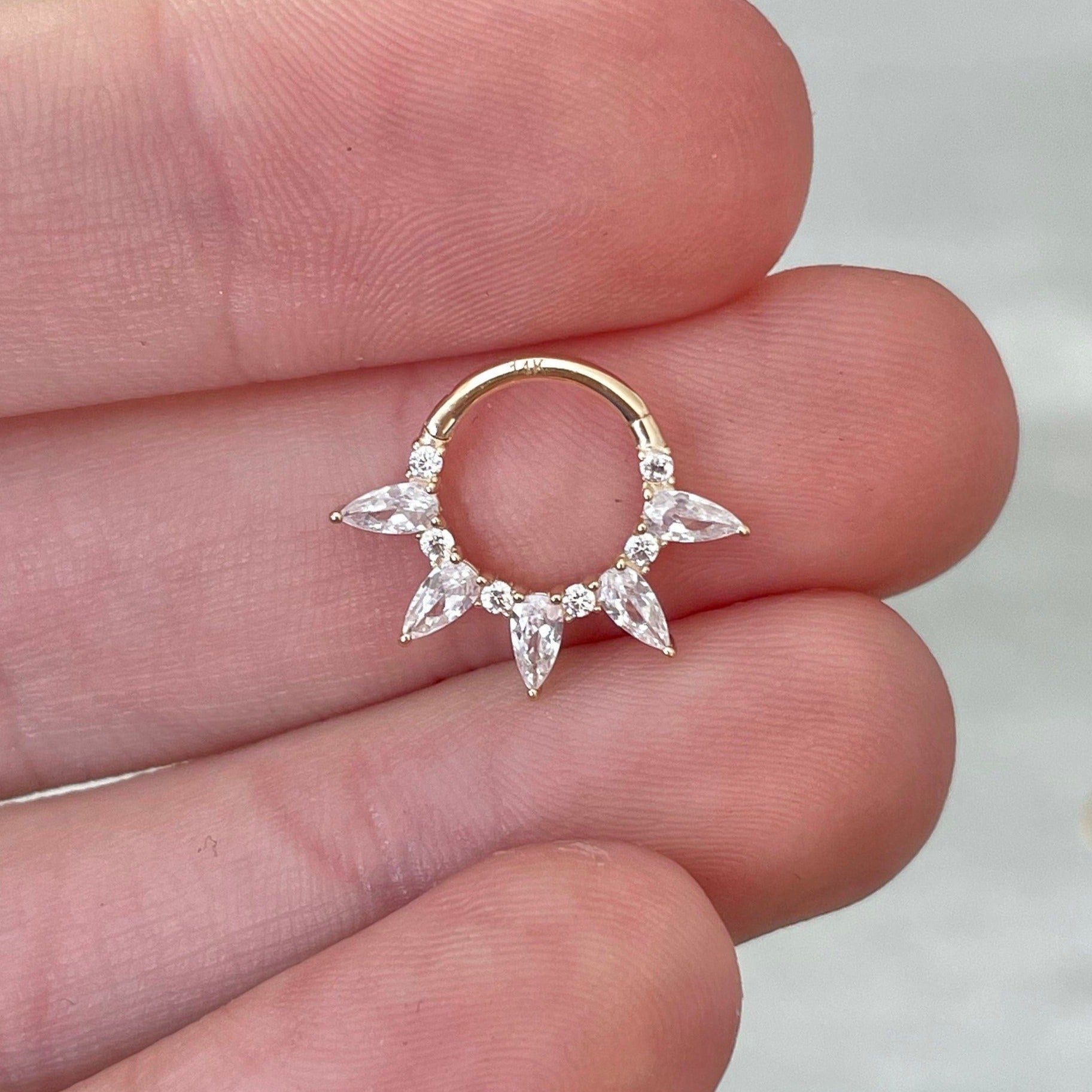 Verdant Glow Daith Earring-Daith Earring-Elara Body Jewelry