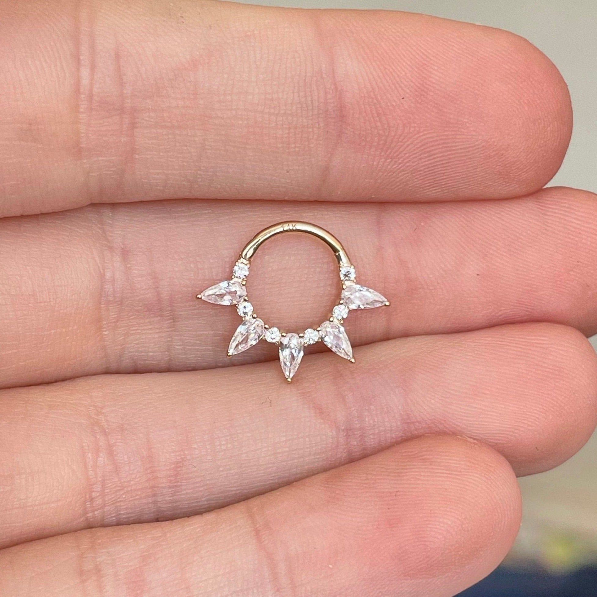 Verdant Glow Daith Earring-Daith Earring-Elara Body Jewelry