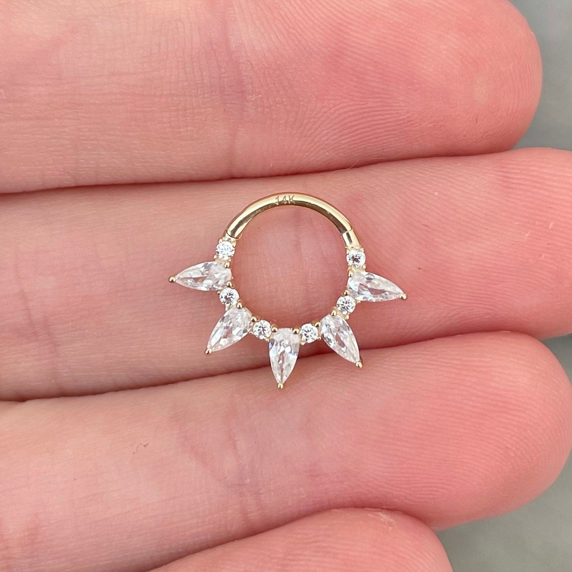 Verdant Glow Daith Earring-Daith Earring-Elara Body Jewelry