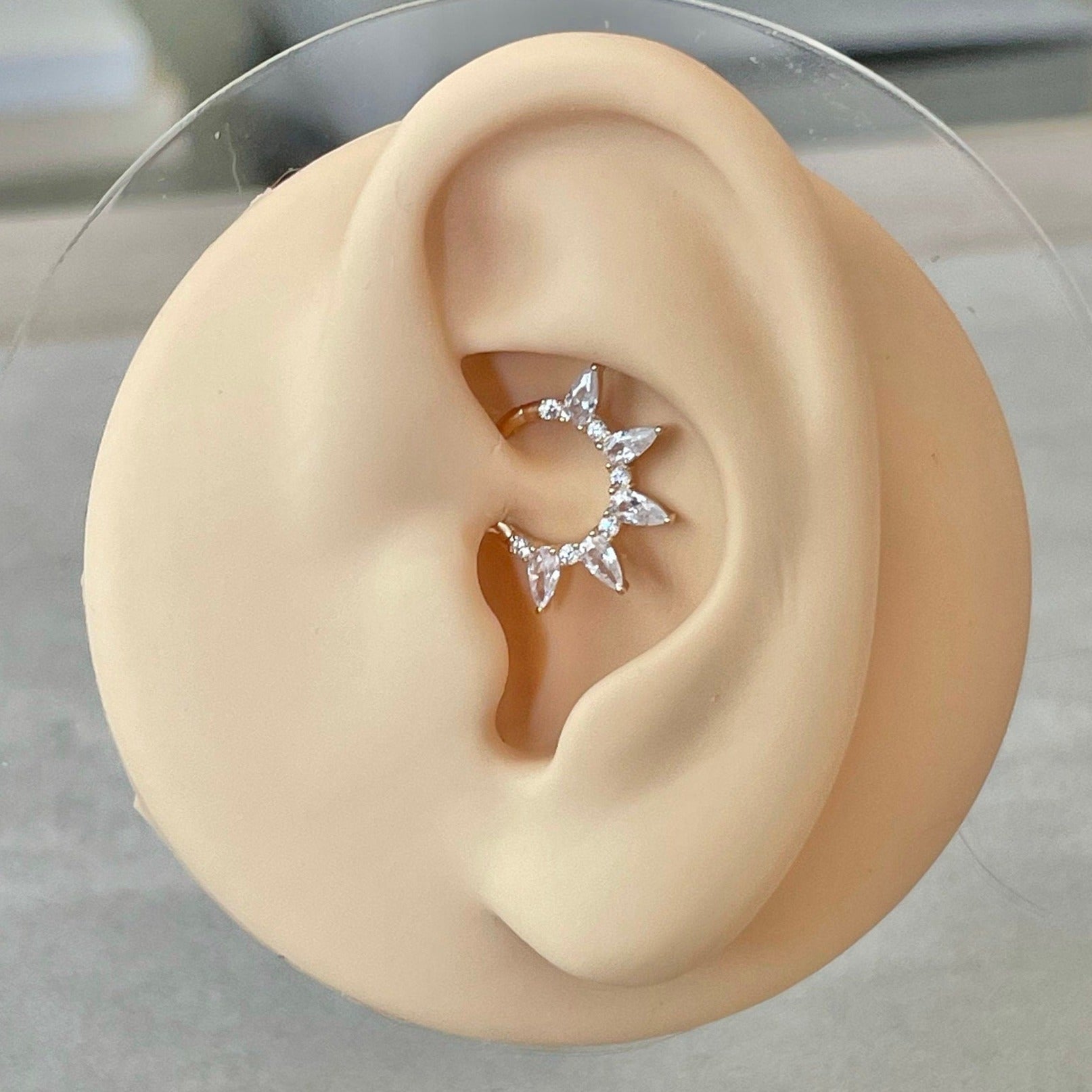 Verdant Glow Daith Earring-Daith Earring-Elara Body Jewelry