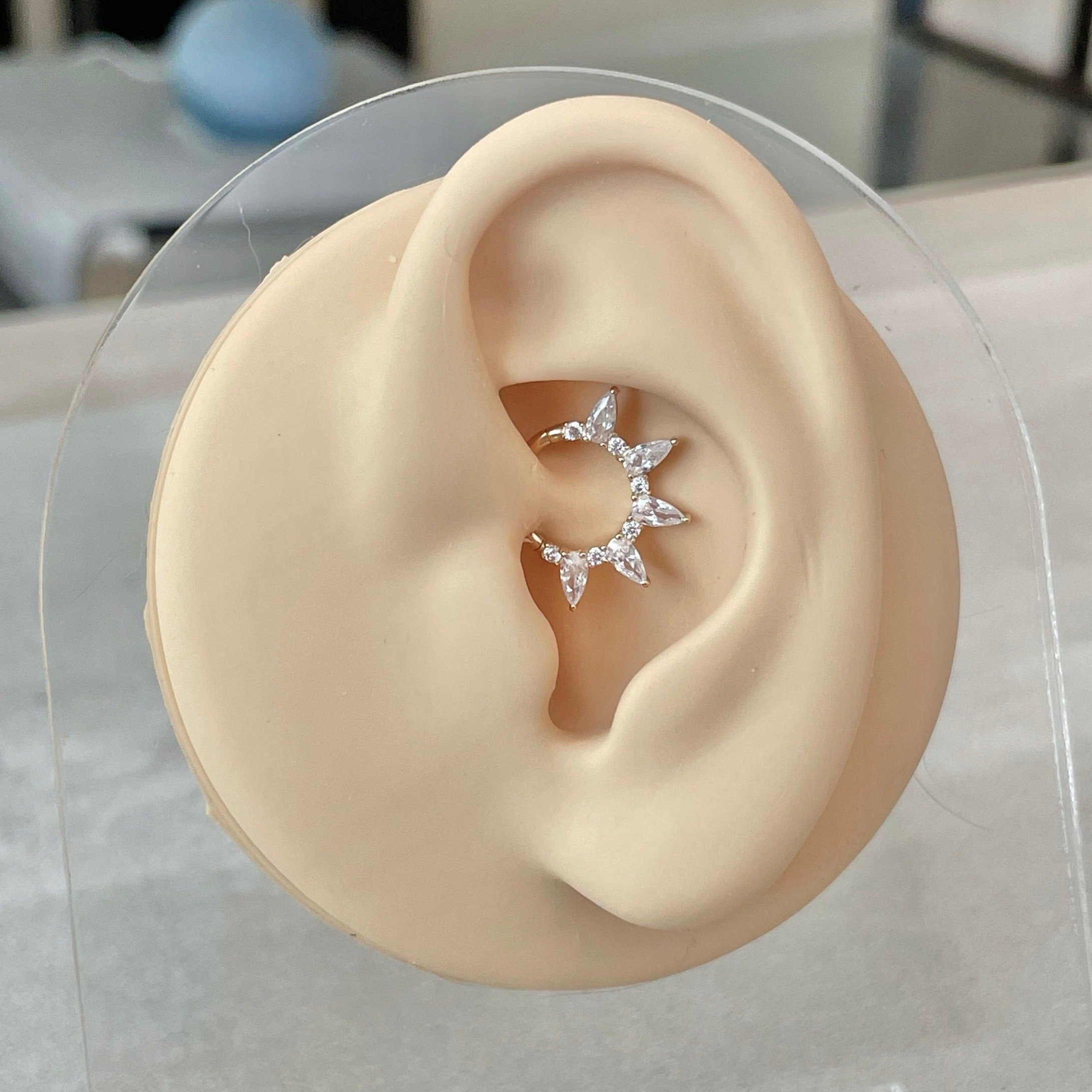 Verdant Glow Daith Earring-Daith Earring-Elara Body Jewelry