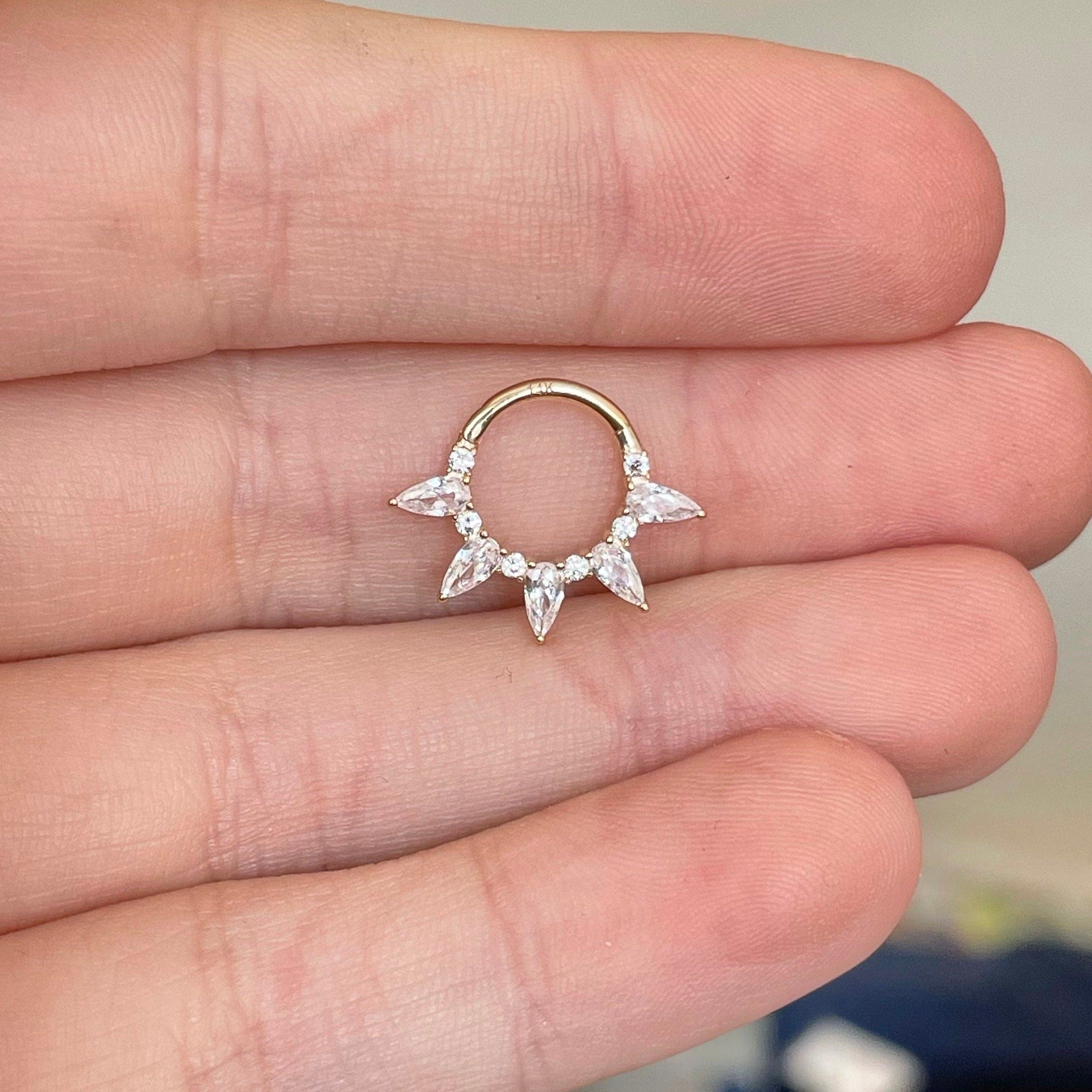 Verdant Glow Septum Ring-Septum Ring-Elara Body Jewelry