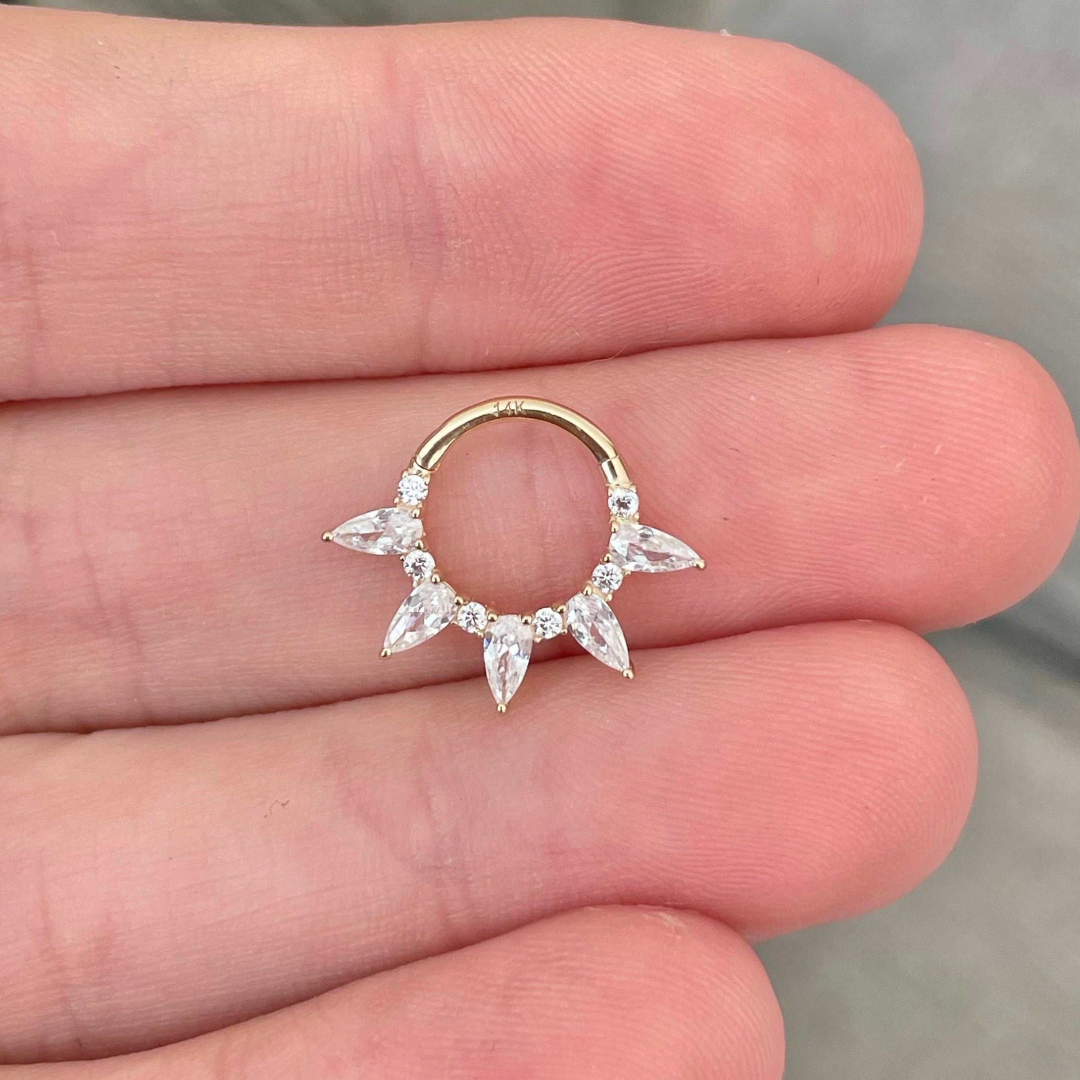 Verdant Glow Septum Ring-Septum Ring-Elara Body Jewelry