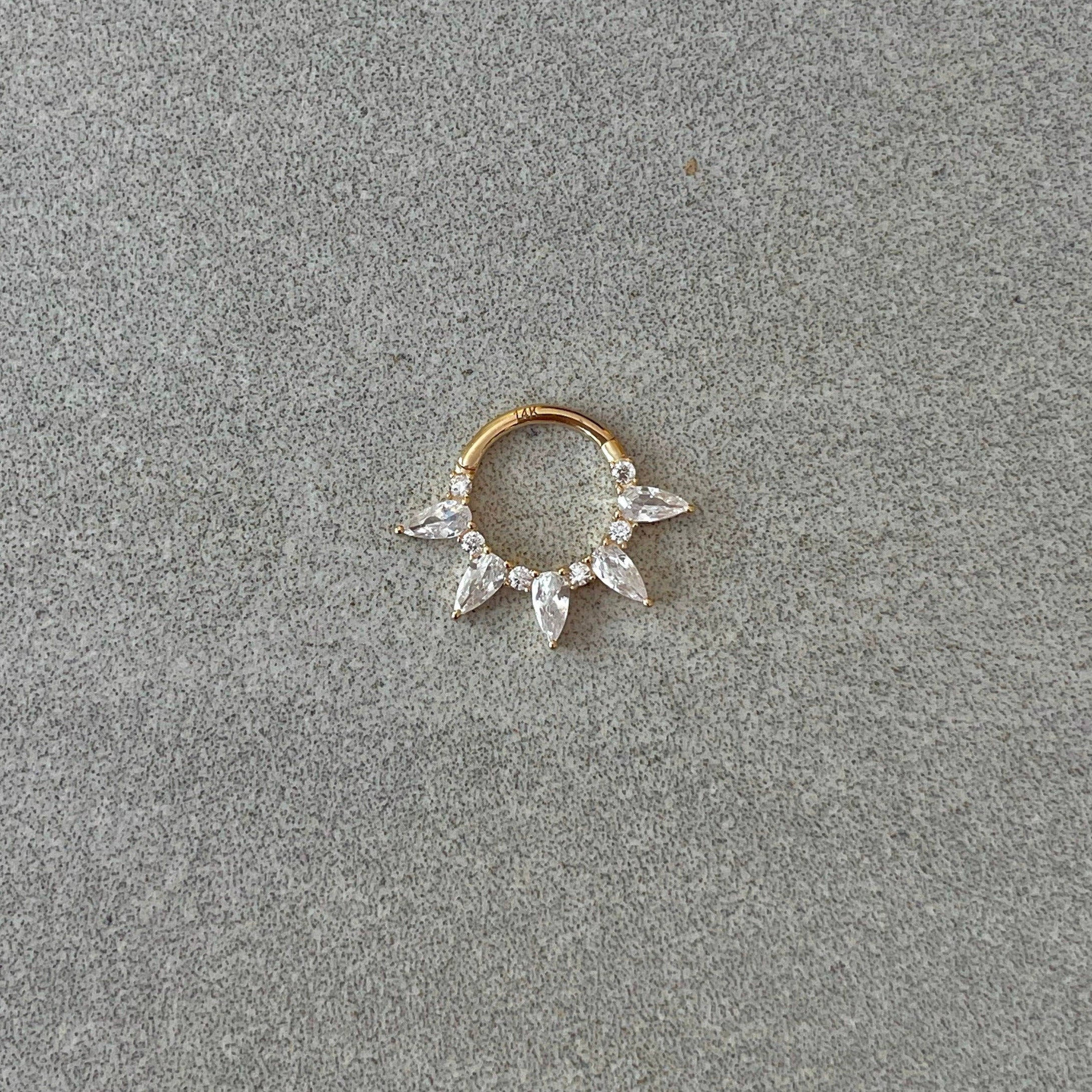 Verdant Glow Septum Ring-Septum Ring-Elara Body Jewelry