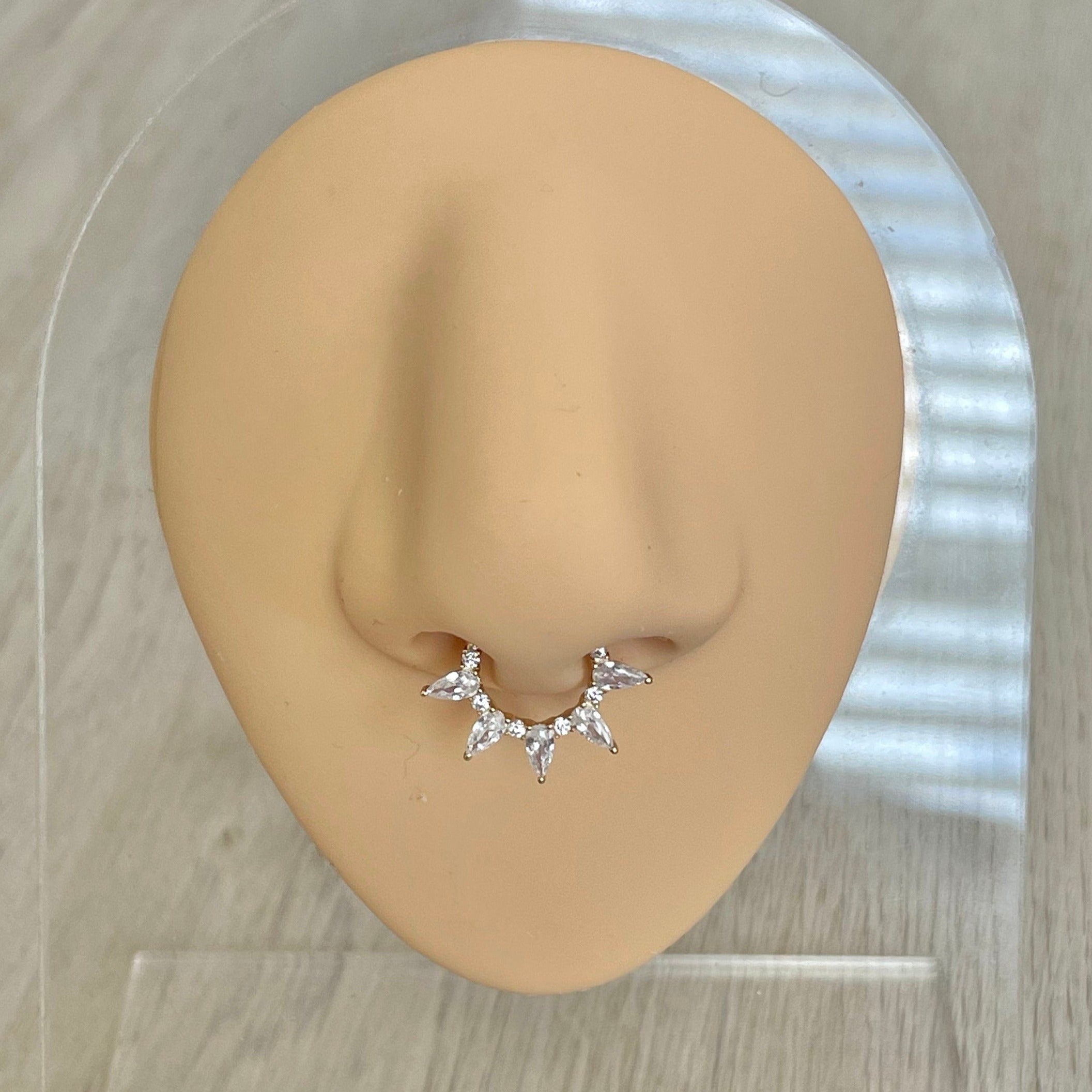 Verdant Glow Septum Ring-Septum Ring-Elara Body Jewelry