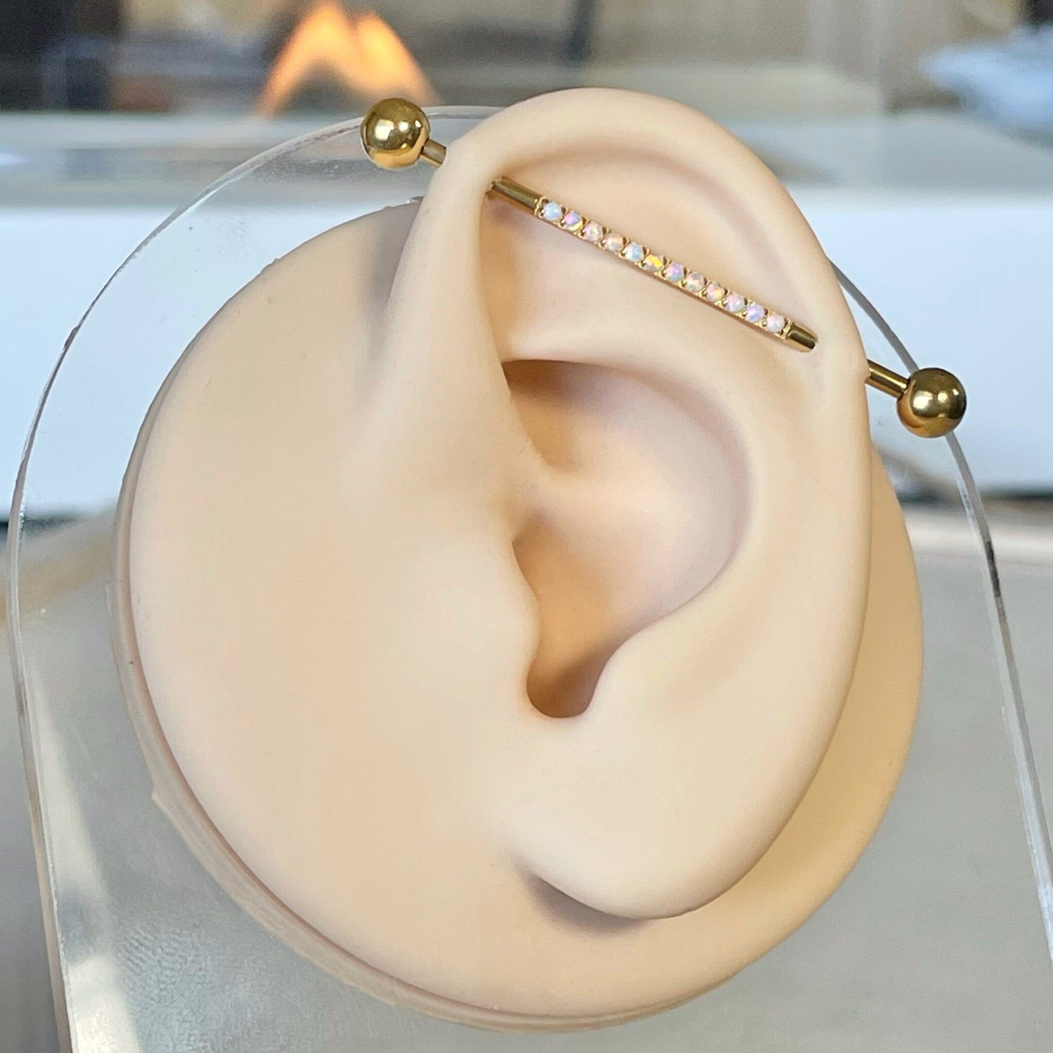 Verite Opale Industrial Piercing-Industrial Barbell-Elara Body Jewelry