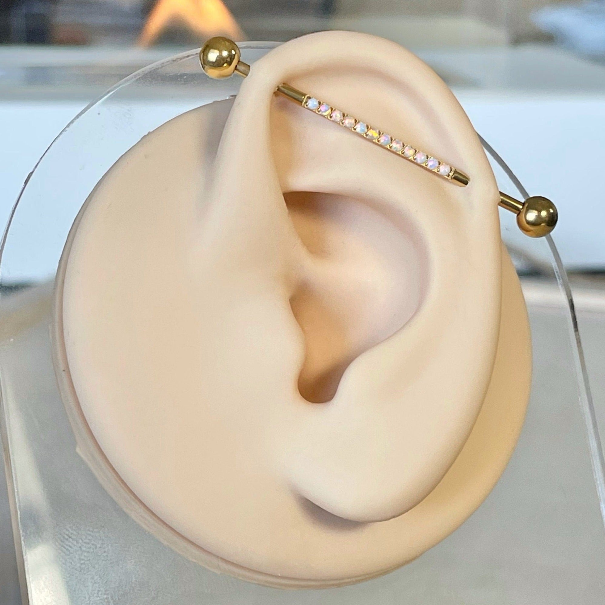 Verite Opale Industrial Piercing-Industrial Barbell-Elara Body Jewelry