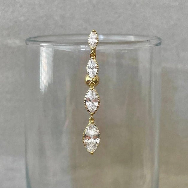 Verspera Cascade Belly Button Ring-Belly Button Rings-Gold-Elara Body Jewelry