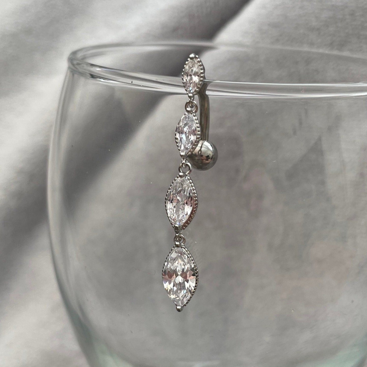 Verspera Cascade Belly Button Ring-Belly Button Rings-Elara Body Jewelry