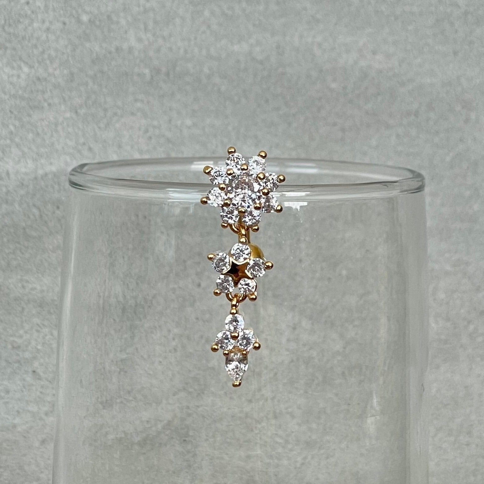 Vesper Bloom Belly Button Ring-Belly Button Rings-Elara Body Jewelry