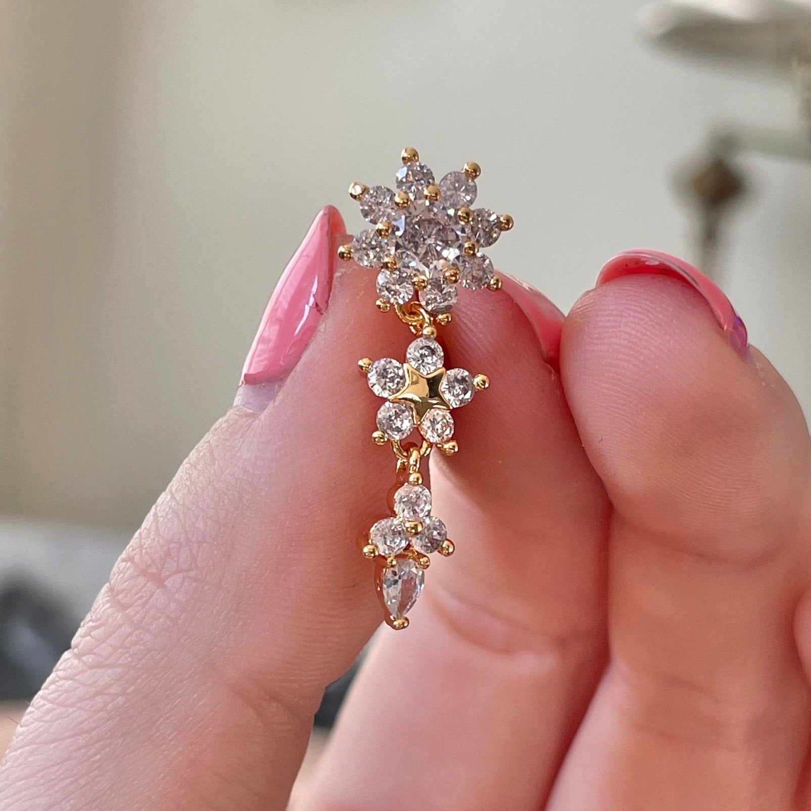 Vesper Bloom Belly Button Ring-Belly Button Rings-Elara Body Jewelry